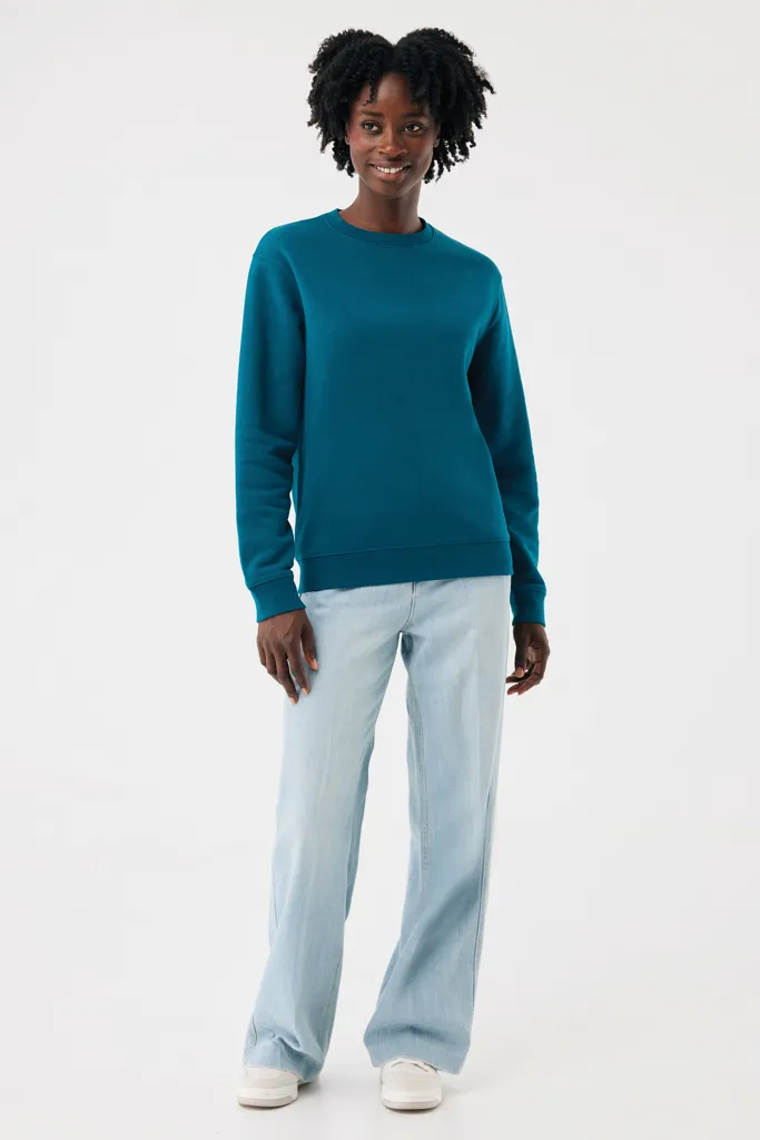 IQONIQ Torla Rundhals-Pullover aus recycelter Baumwolle, dark teal – Bild 5