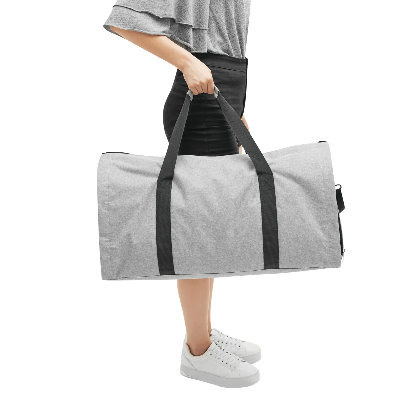 MILANO - Reisetasche mit integriertem Kleidersack grau, schwarz, grau, schwarz – Bild 11