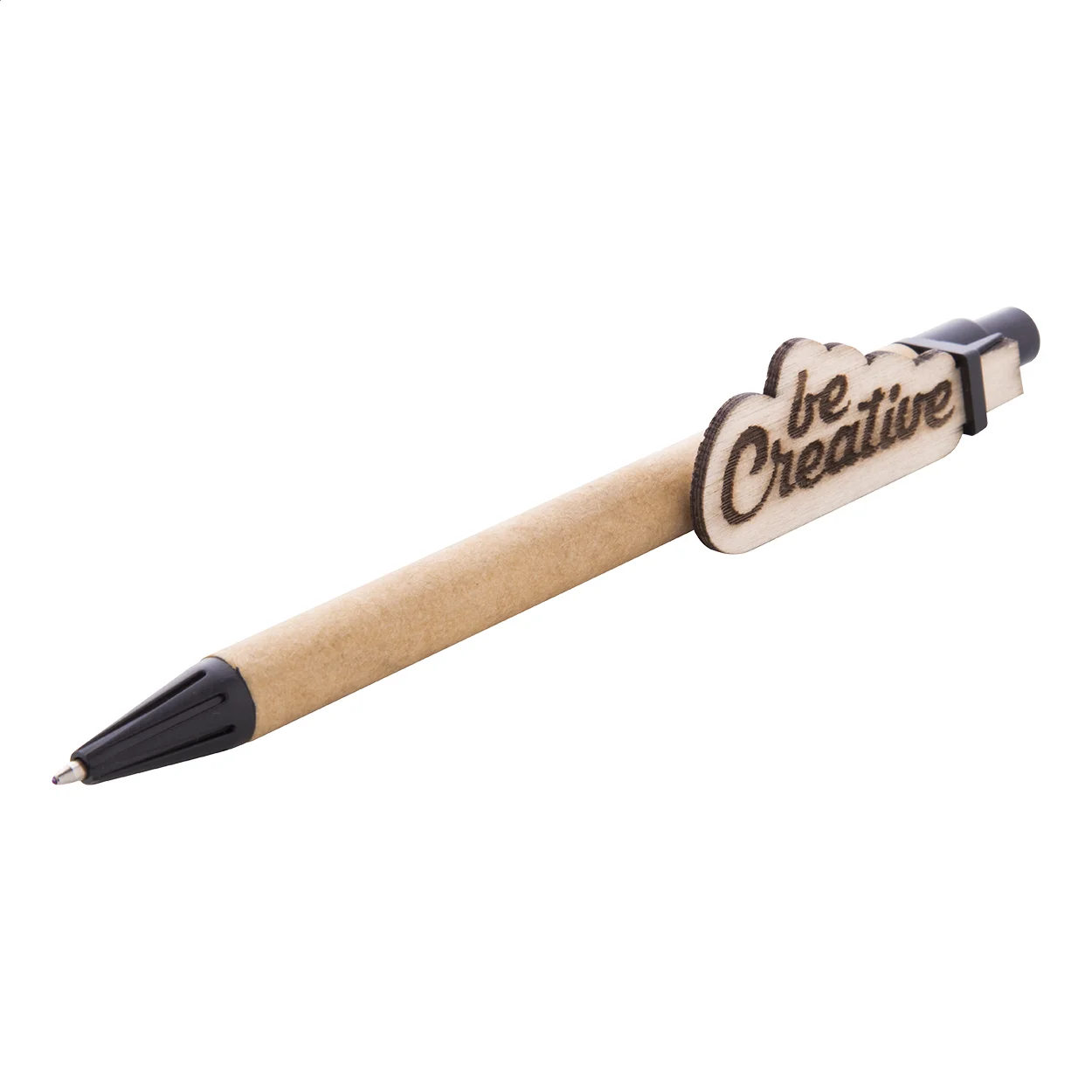 Kugelschreiber CreaClip Eco, schwarz, natur – Bild 15
