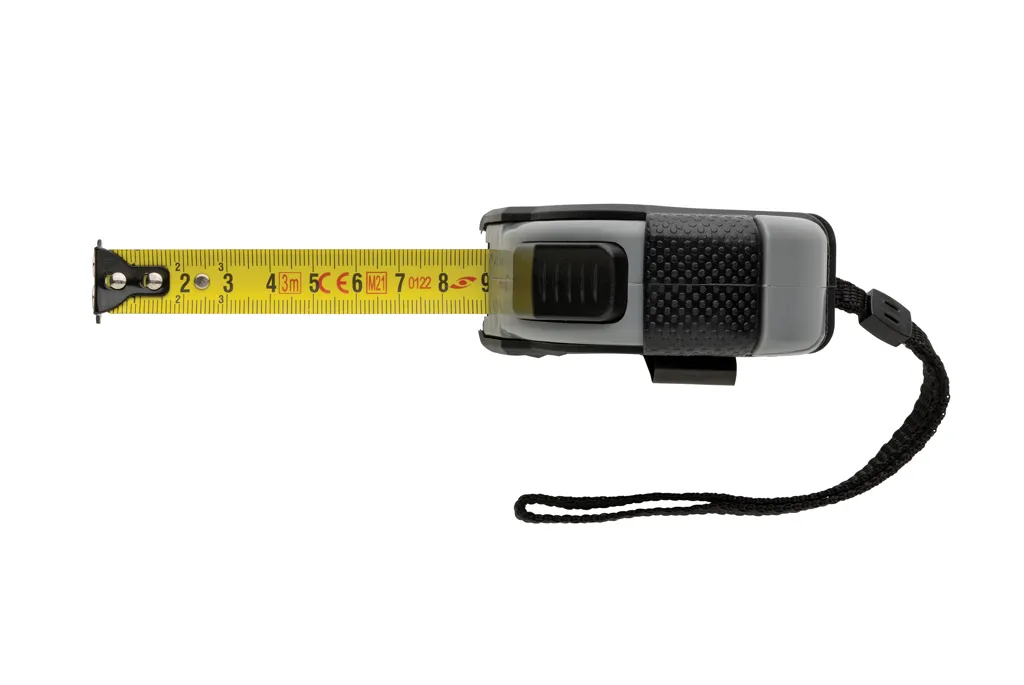 Auto-Stop-Maßband aus recyceltem Kunststoff, 3m/16mm, schwarz – Bild 3