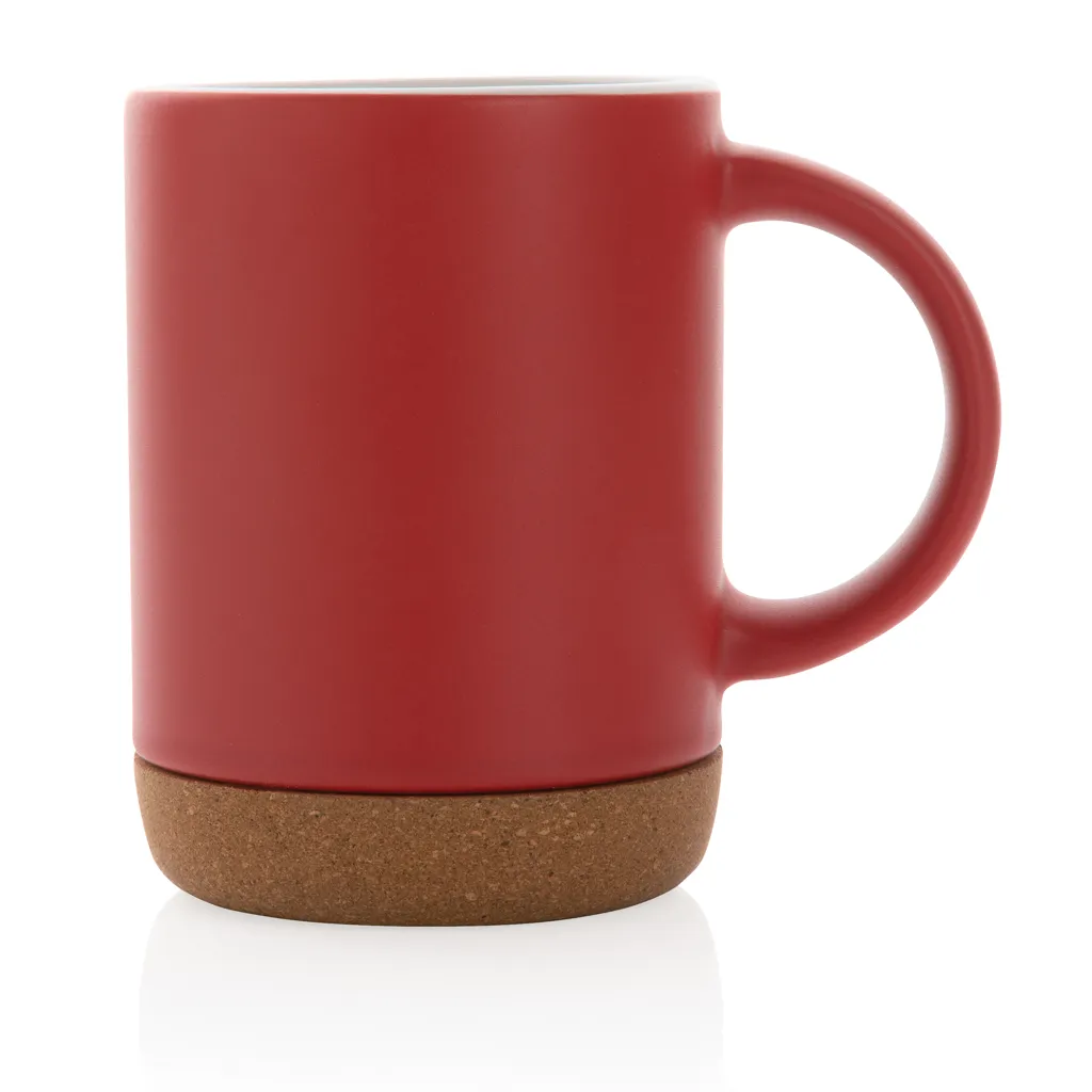 Keramikbecher mit Korkboden, 280ml, rot – Bild 2