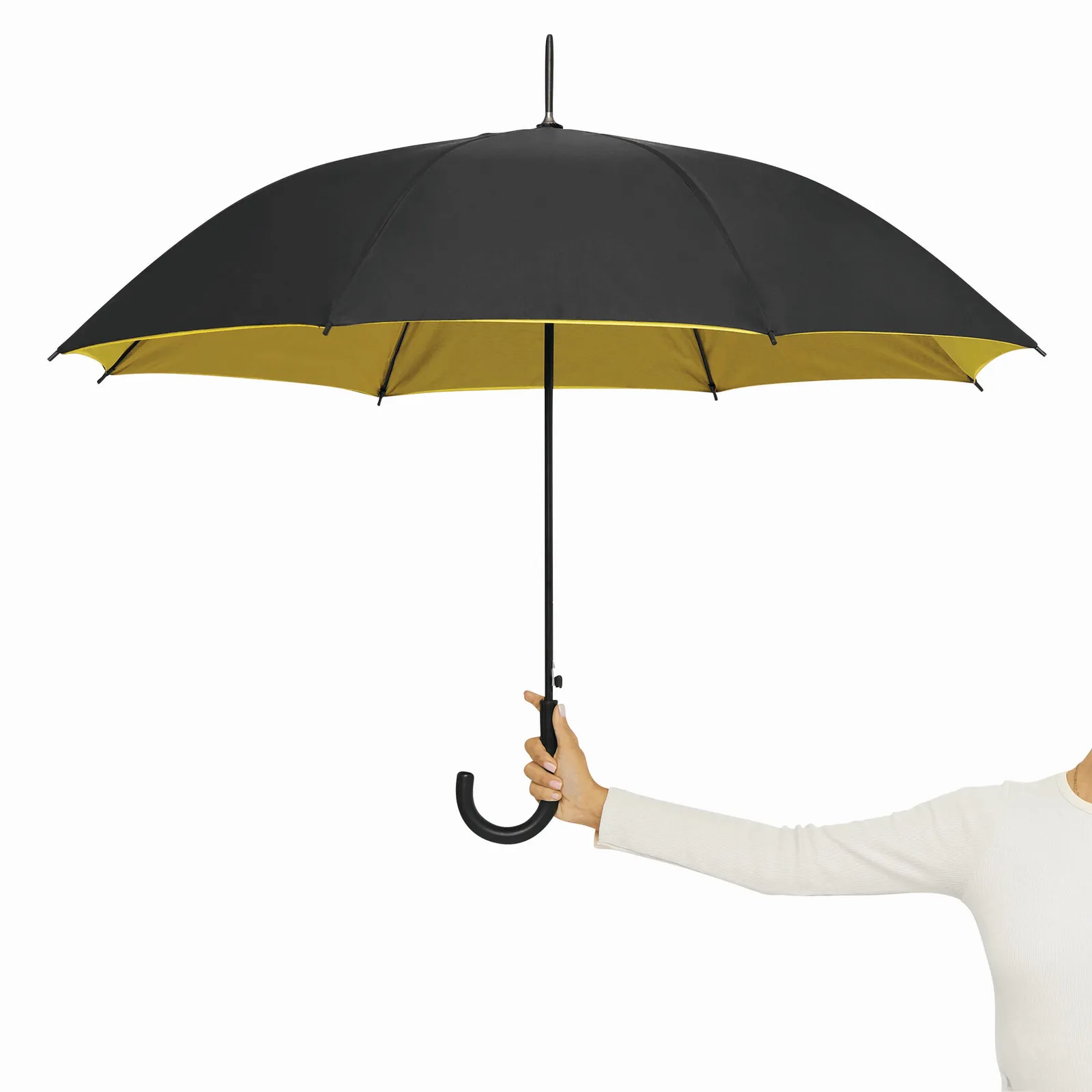 DOUBLY Umbrella, Automatik-Stockschirm, gelb, schwarz – Bild 8