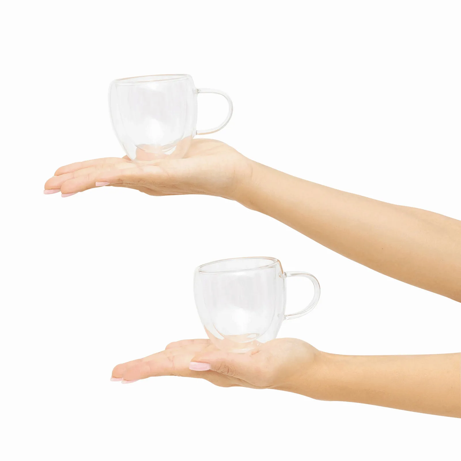 BAMBOO DUO - Glastassen-Set braun, transparent, braun, transparent – Bild 9