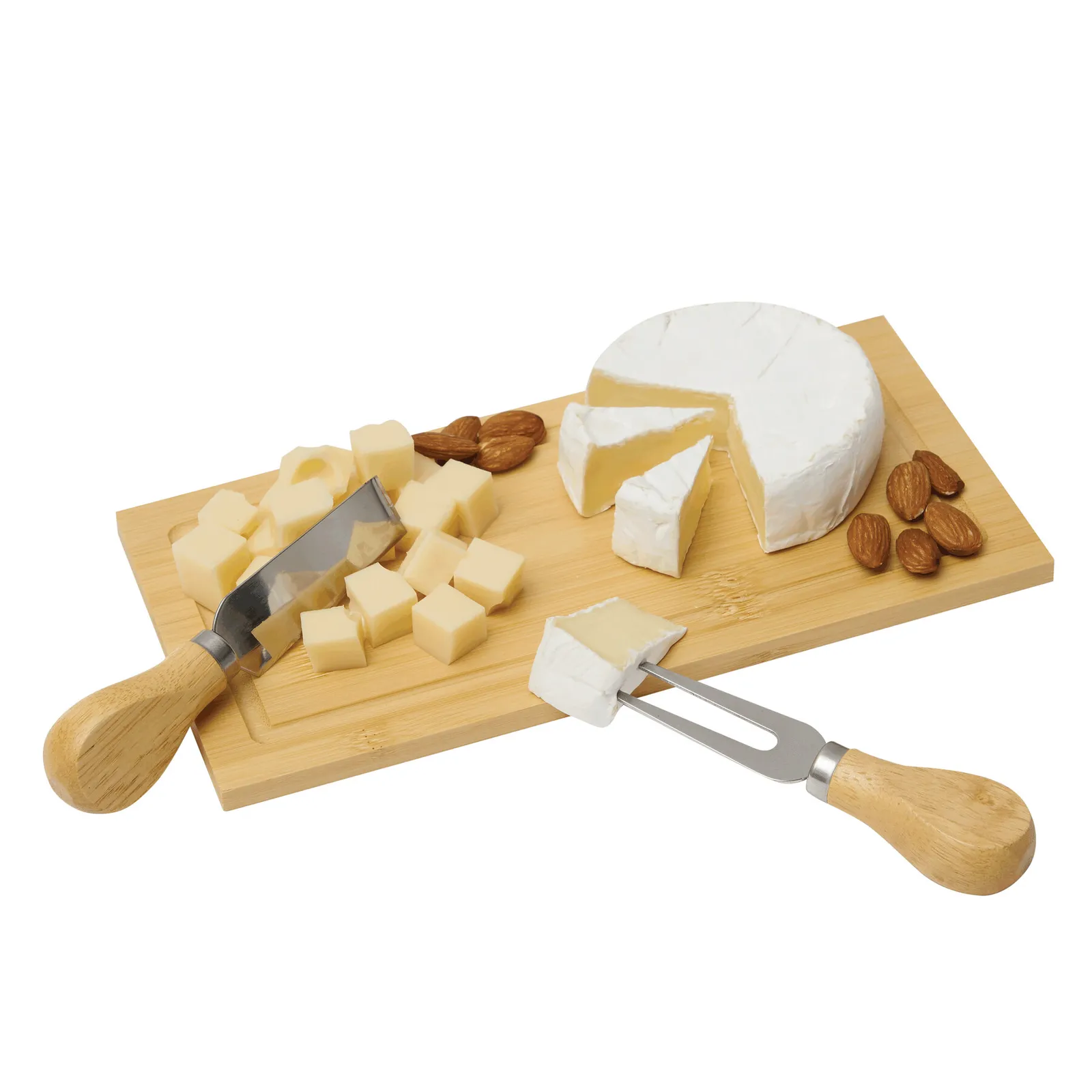 BAMBOO WINE - Wein- und Käseset braun, silber, braun, silber – Bild 8