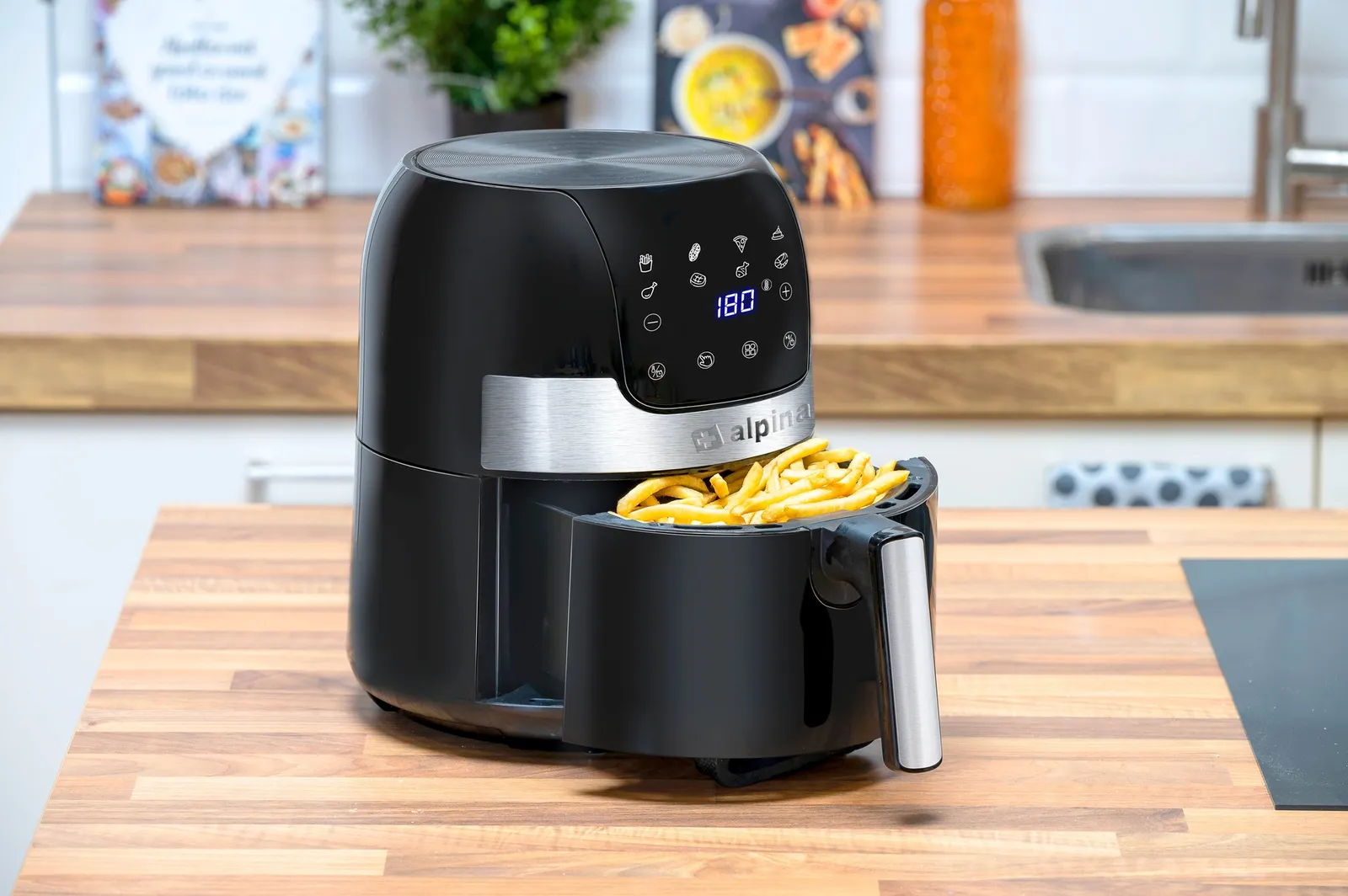 ALPINA Digitale Heißluftfritteuse 3.5L 1400W 230V, Schwarz – Bild 3