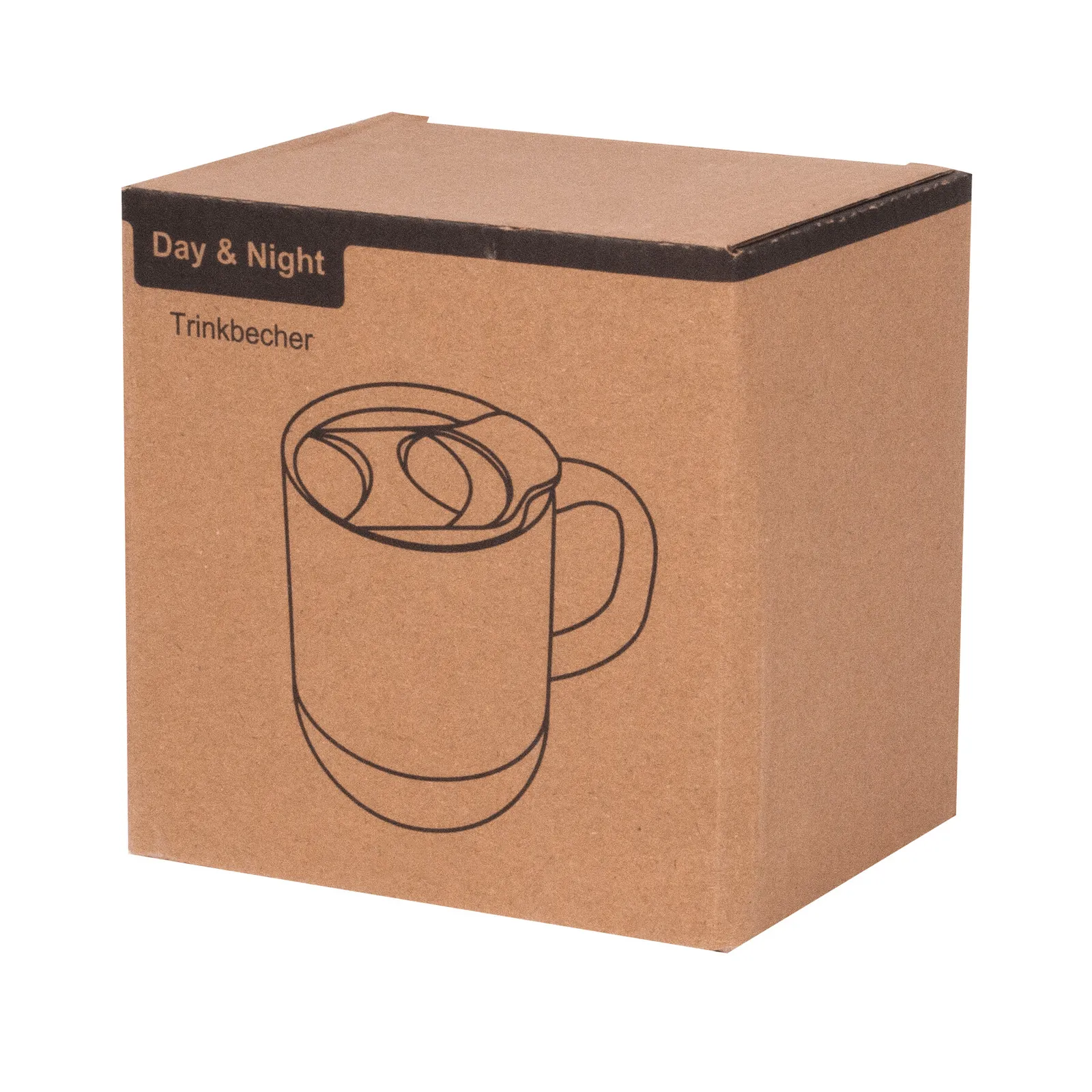 DAY & NIGHT - Keramiktasse, braun, weiß – Bild 8