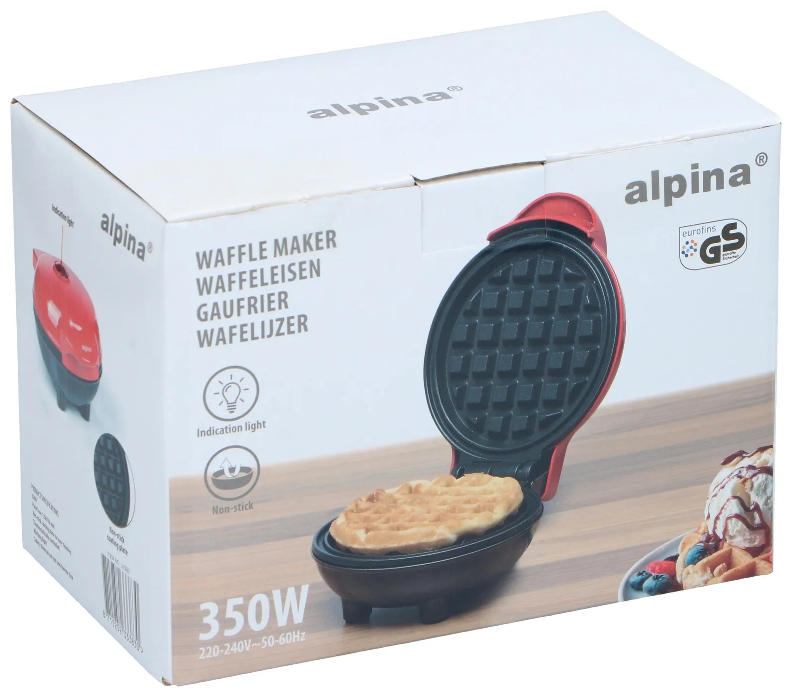 ALPINA Mini-Waffeleisen 230V 17x13.5x8cm, Schwarz – Bild 5