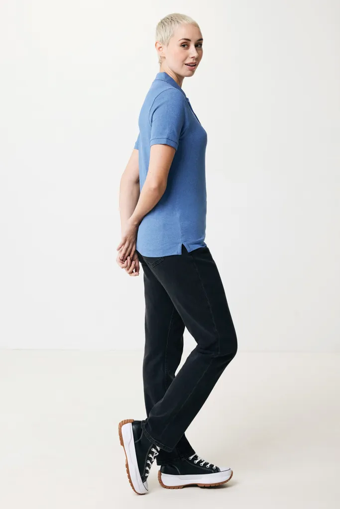 IQONIQ Yosemite Piqué-Poloshirt aus recycelter Baumwolle, heather blue – Bild 7