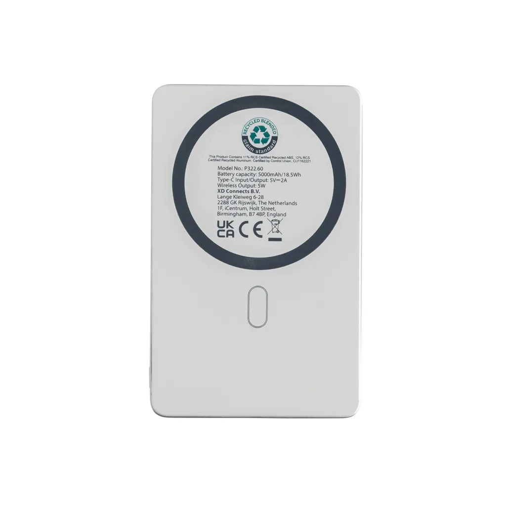 Orion 5.000mAh 5W magnetische Powerbank aus RCS rec. Alu, silber – Bild 5