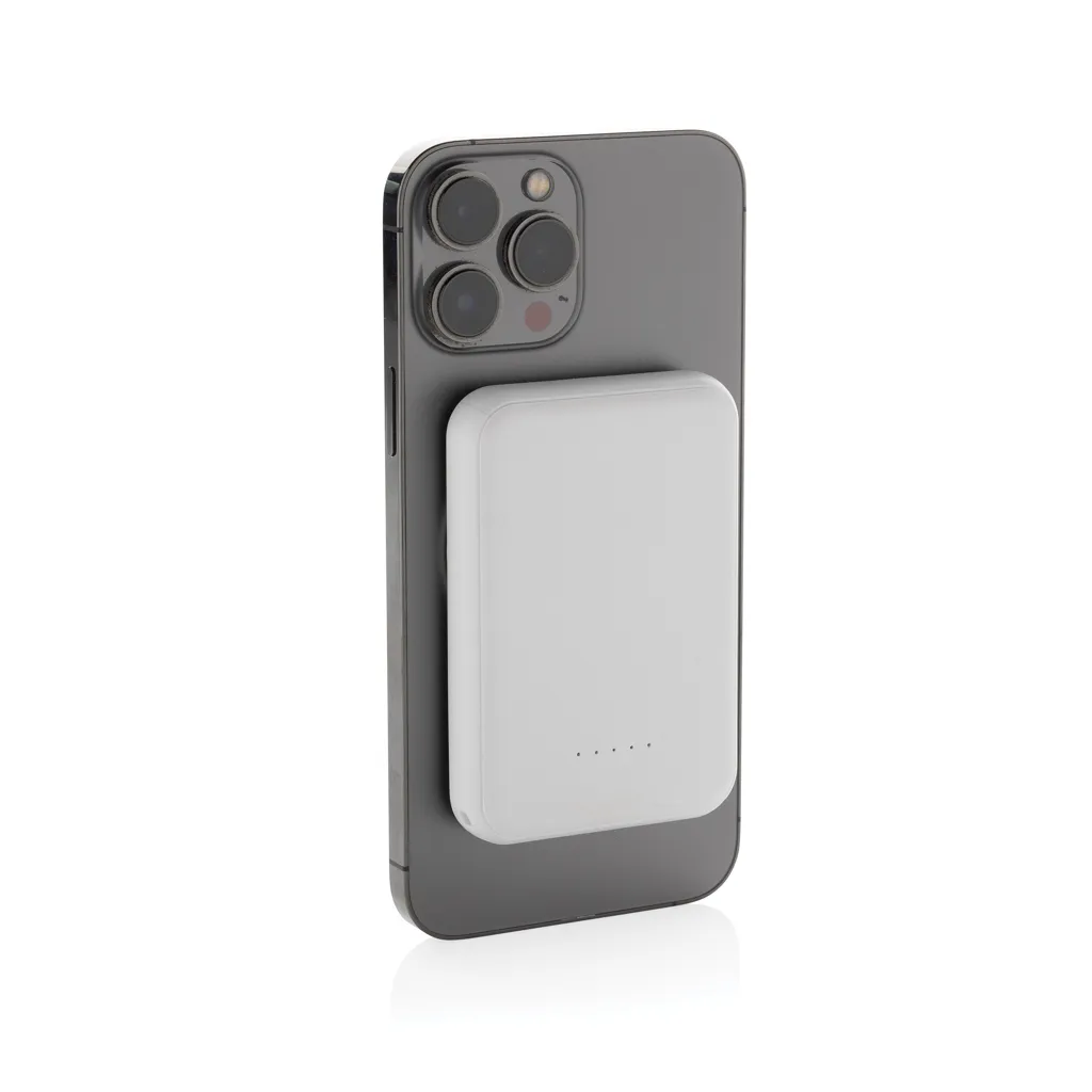 Stellar 5.000mAh 5W magnetische Powerbank aus RCS rec. ABS, weiß – Bild 2