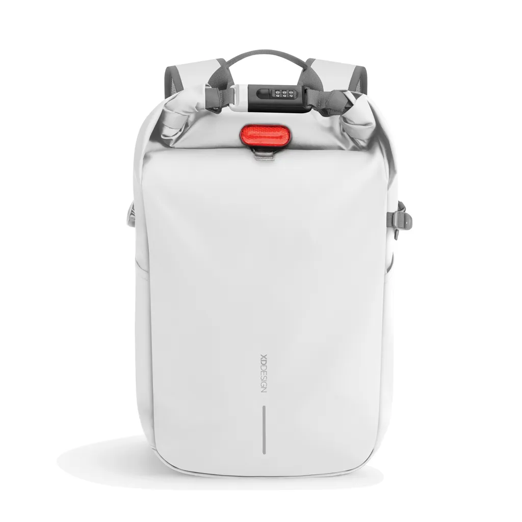 Urban wasserabweisender Anti-Diebstahl Rucksack, off white – Bild 9