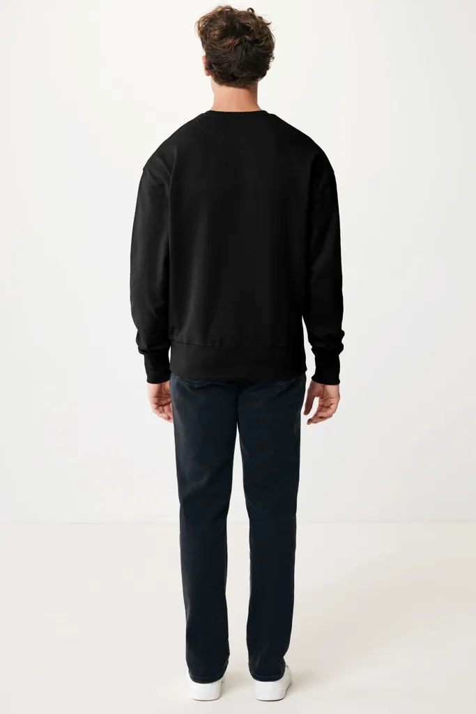 IQONIQ Kruger Relax-Rundhals-Sweater aus recycelt. Baumwolle, schwarz – Bild 7