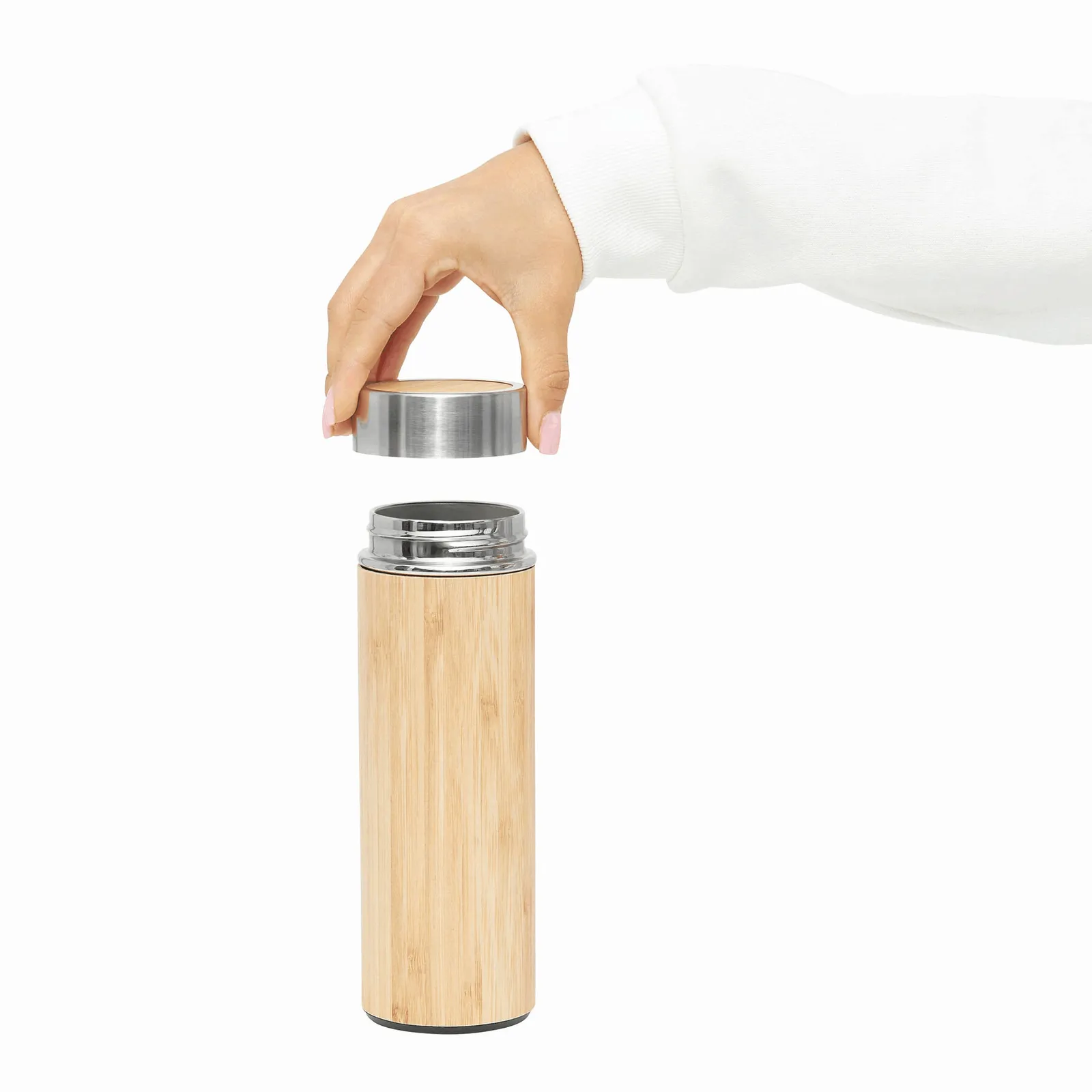 BAMBOO GO - Isolierflasche braun, silber, braun, silber – Bild 8