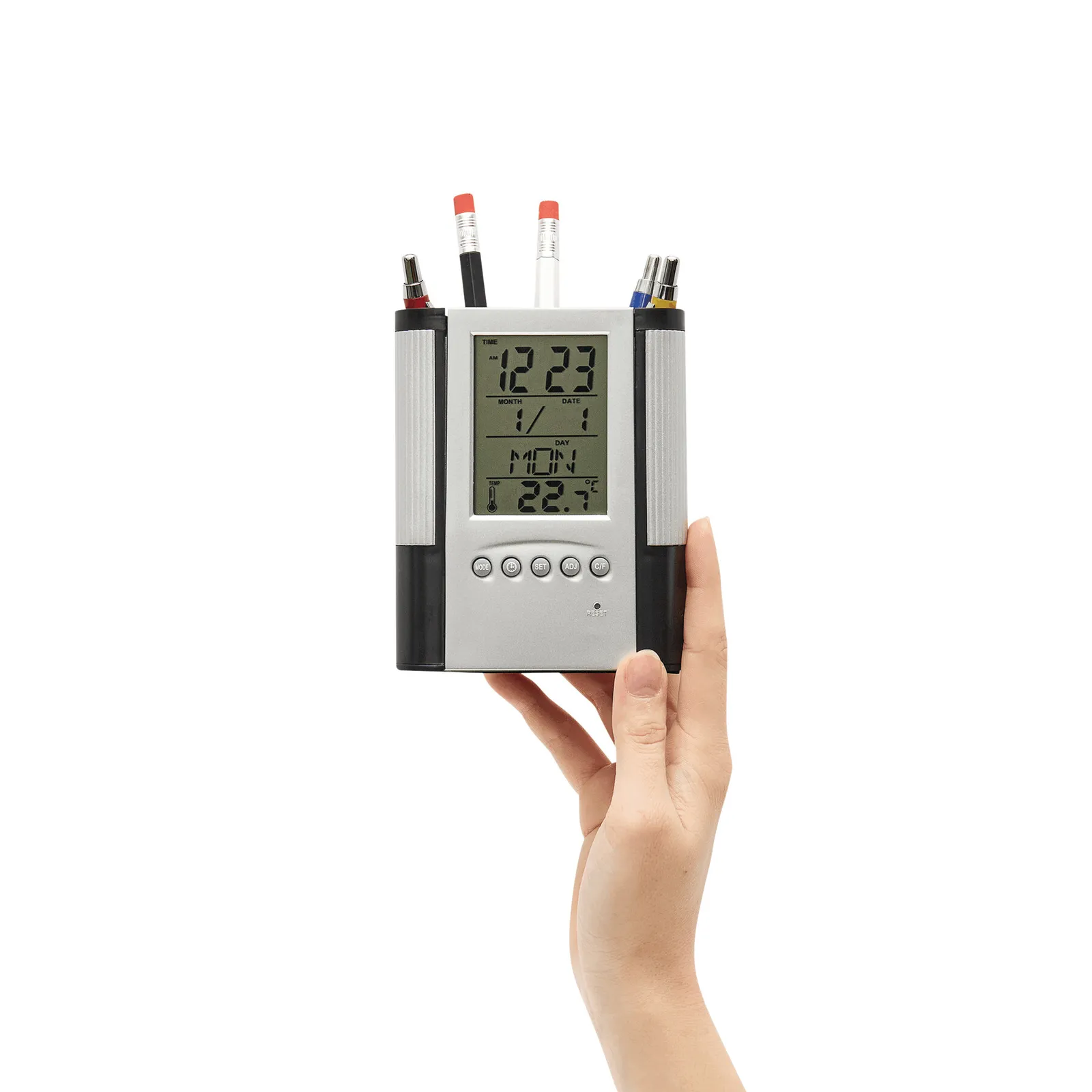 BUTLER - LCD-Wecker schwarz, silber, schwarz, silber – Bild 5