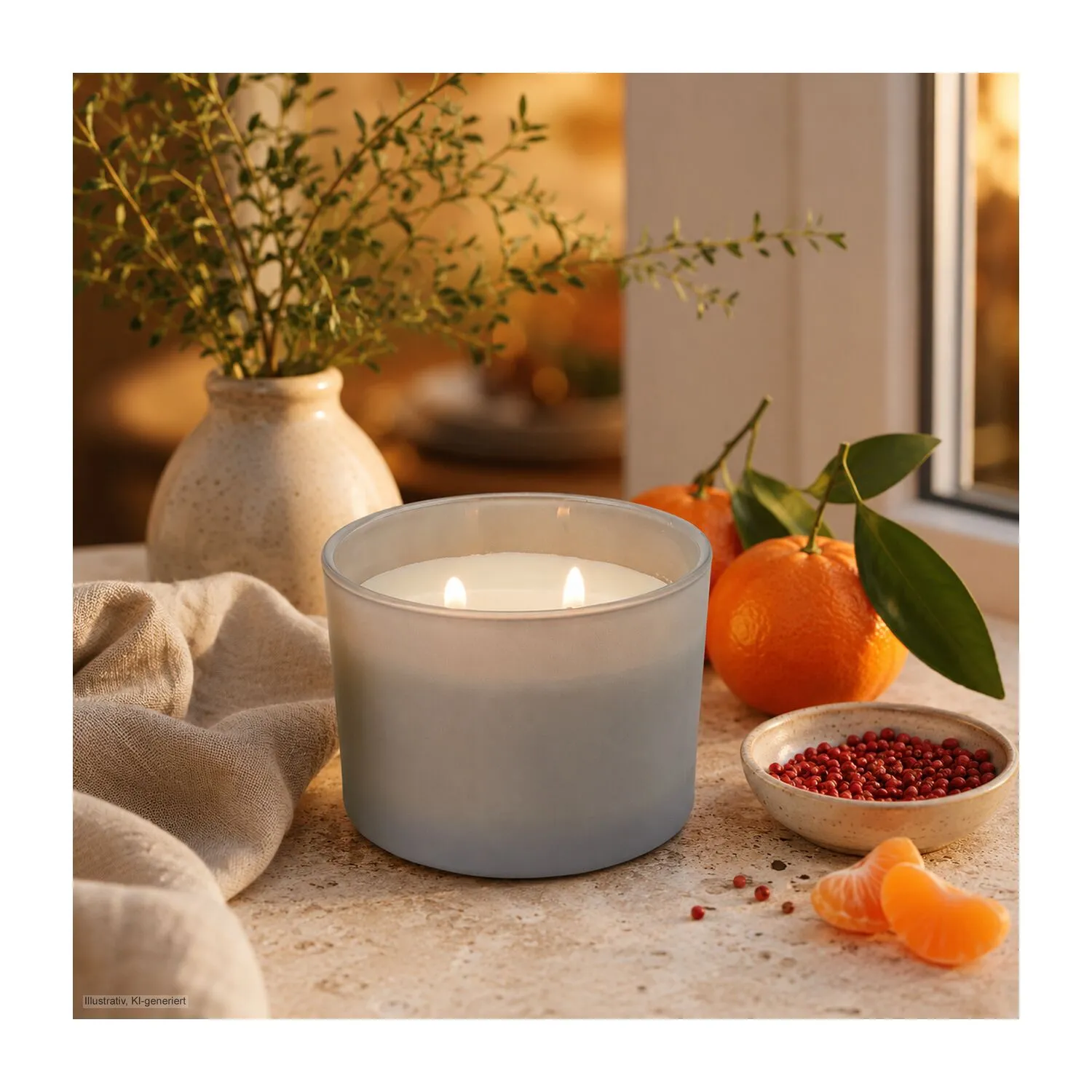 ROMOSCENT® Aromakerze Spicy Mandarin, grau – Bild 18
