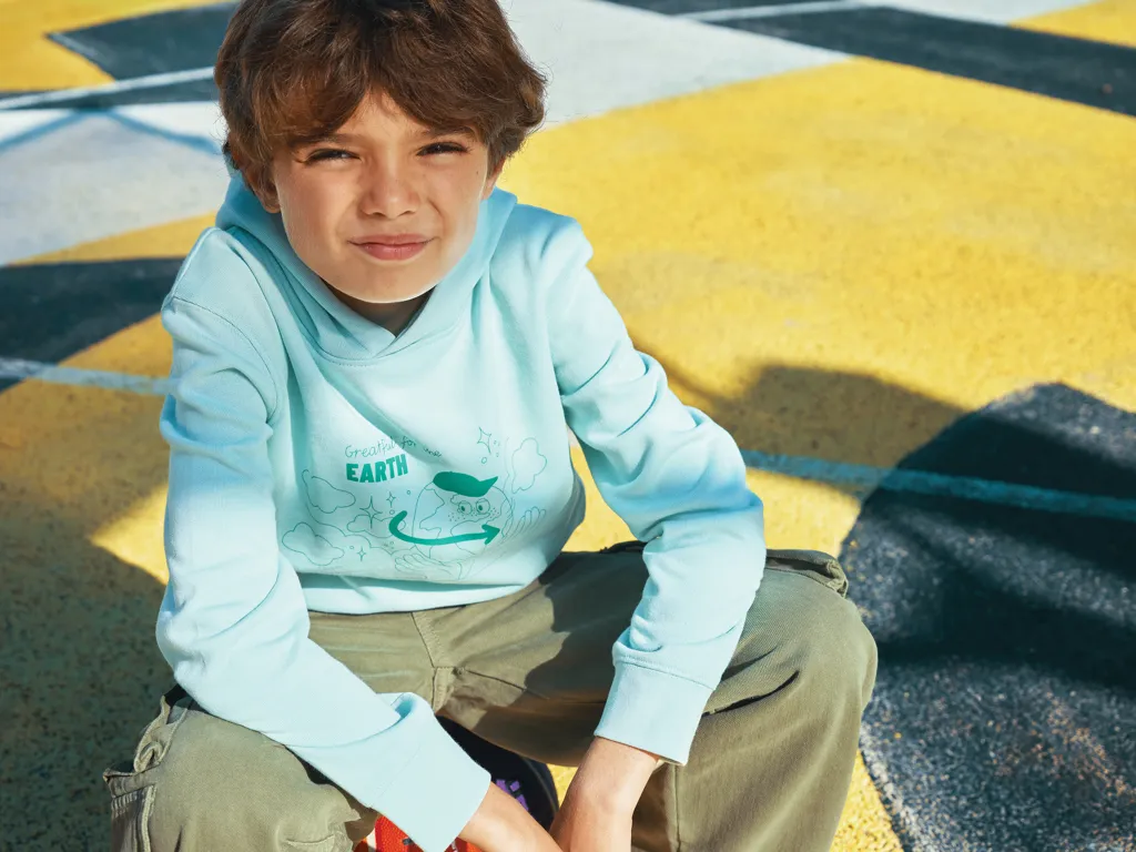 IQONIQ Yengo KidsHoodie mit Seitentaschen aus rec. Baumwolle, crushed mint – Bild 10