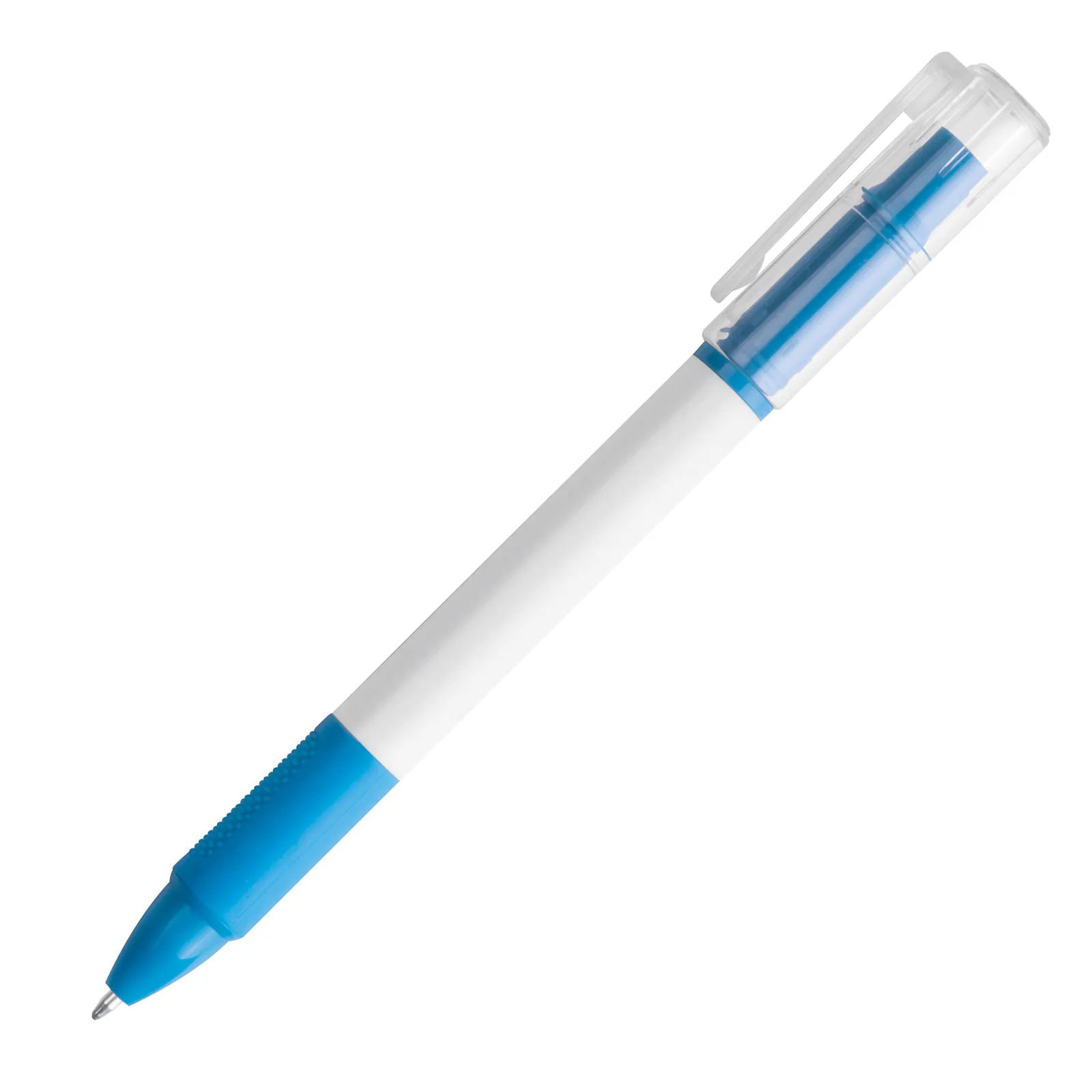 Kugelschreiber mit Textmarker Lens, blau – Bild 2