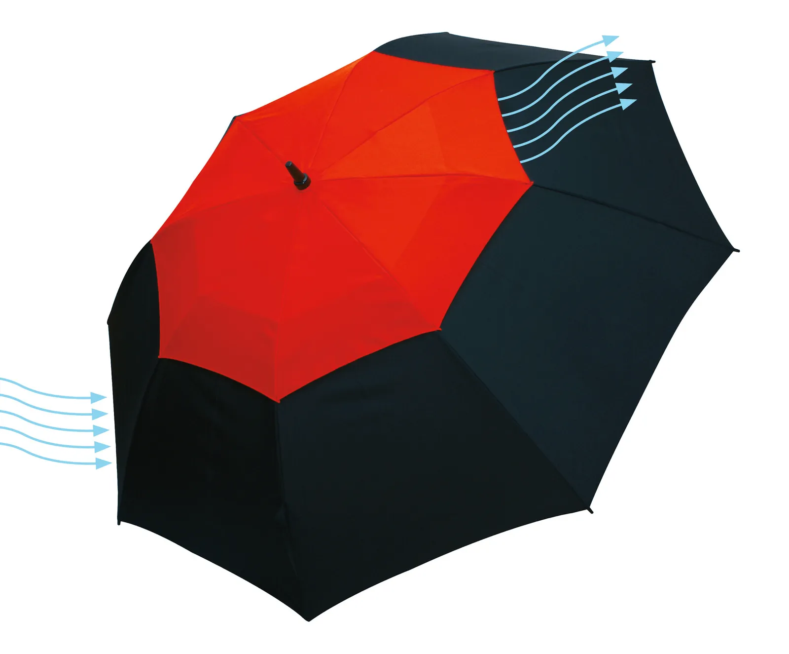 MONSUN - Fiberglas-Golfschirm rot, schwarz, rot, schwarz – Bild 4