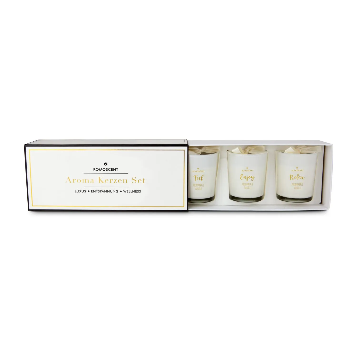ROMOSCENT® Aromakerzenset Vanille, weiß – Bild 2