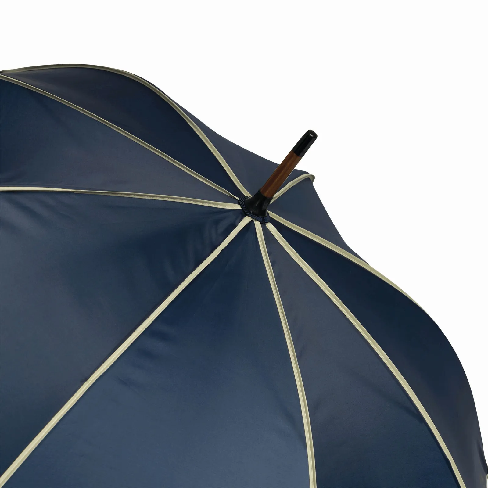 WALTZ Umbrella, Automatik-Holzstockschirm, beige, marineblau – Bild 5