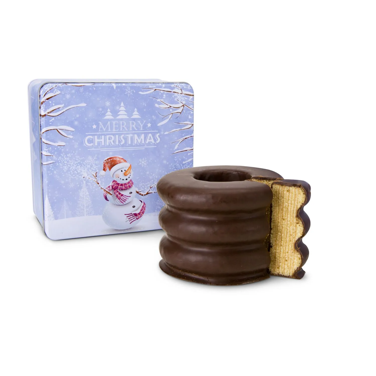 Geschenkset / Präsenteset: Baumkuchen in Weihnachtsdose, weiß – Bild 2