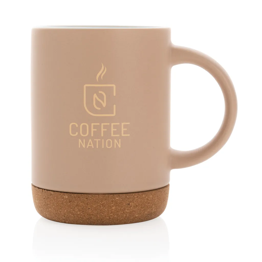 Keramikbecher mit Korkboden, 280ml, braun – Bild 5