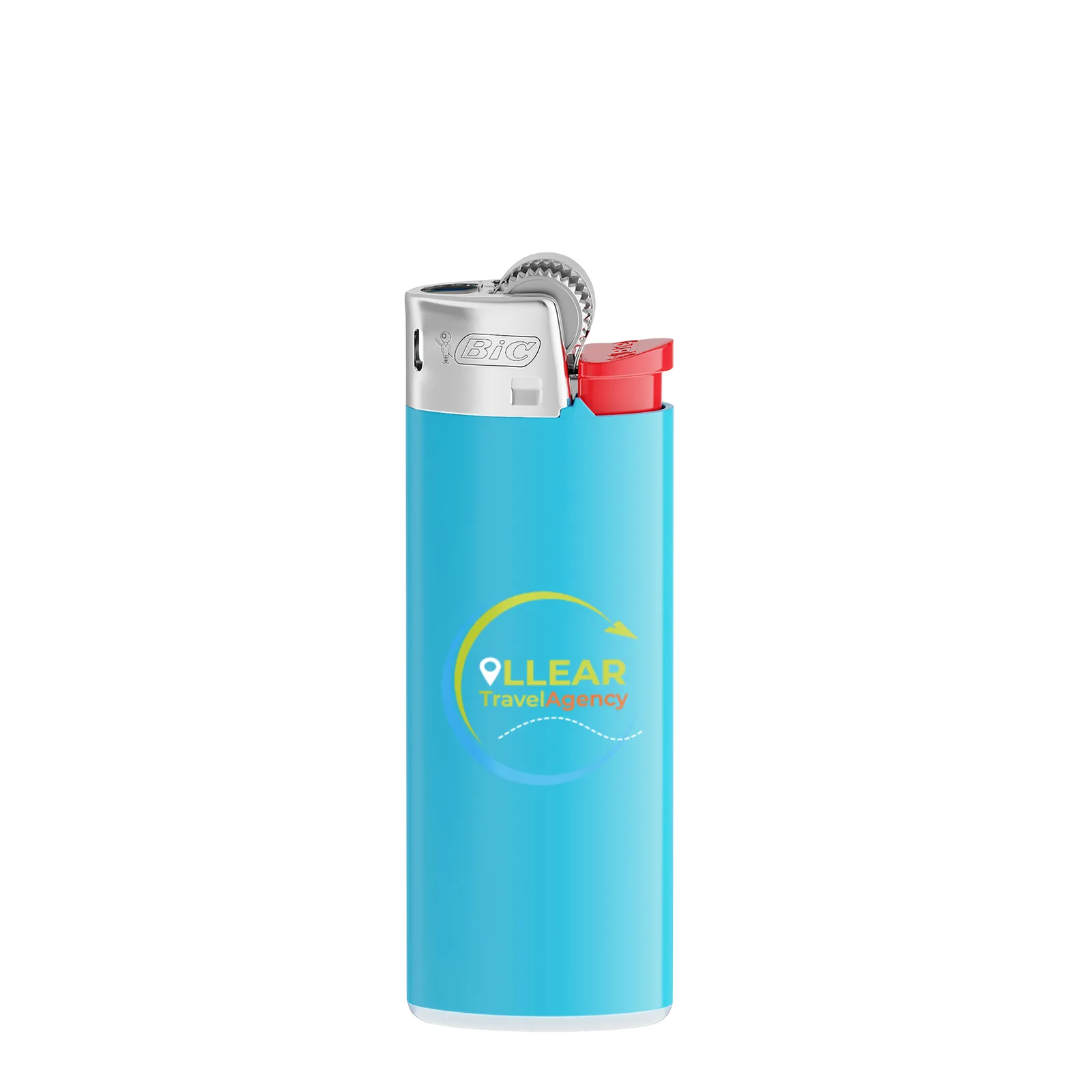 BIC® J25 Feuerzeug, Corpus Hellblau/Boden Weiss/Drücker Rot/Chromkappe – Bild 2