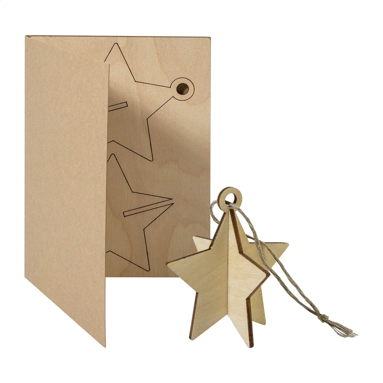Weihnachtskarte FestiCard Kraft, Stern, natur – Bild 2