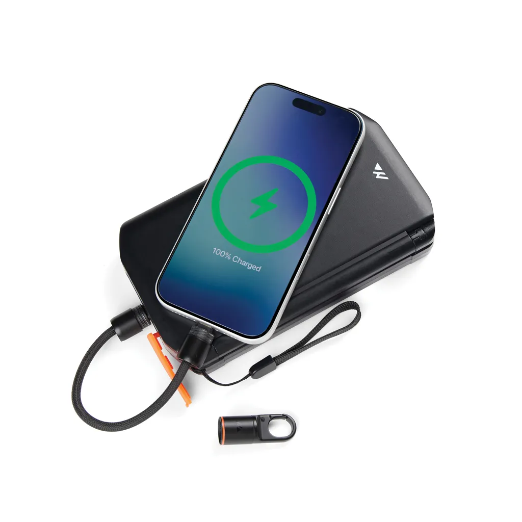 Nordic Drift Everest USB-C 60W-Schnellladekabel m. Karabiner, schwarz – Bild 3