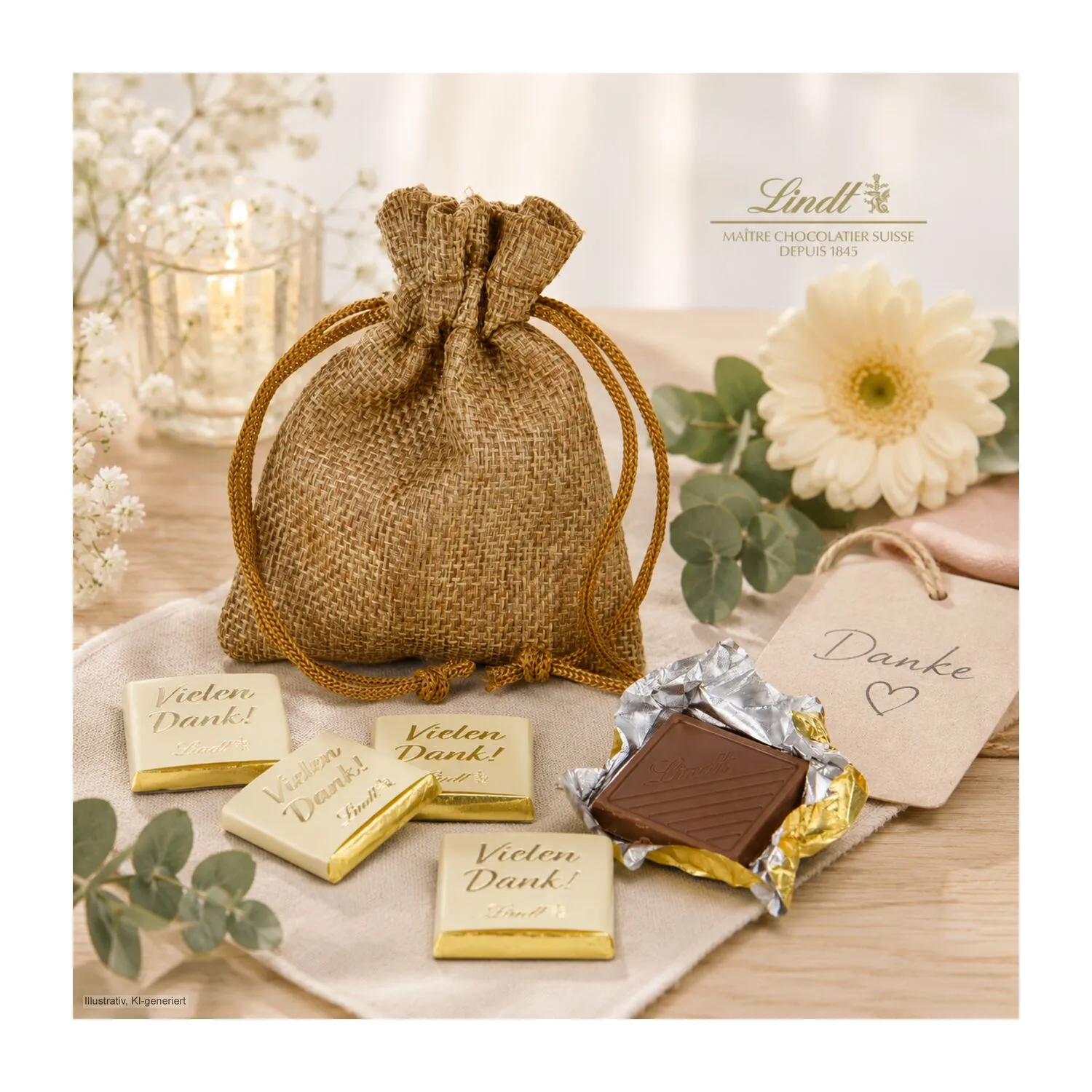 Geschenkset / Präsenteset: Vielen Dank Säckchen, braun – Bild 2