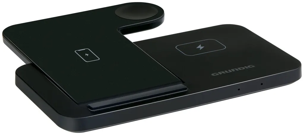 GRUNDIG Kabelloses 3-in-1-Ladegerät 160x150x15mm, Schwarz – Bild 2