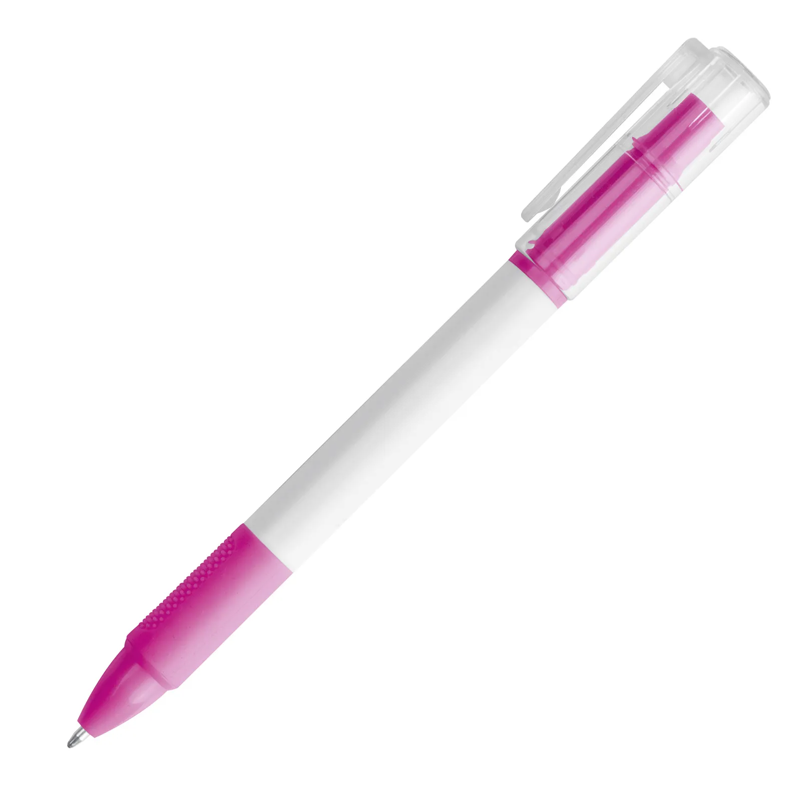 Kugelschreiber mit Textmarker Lens, pink – Bild 2