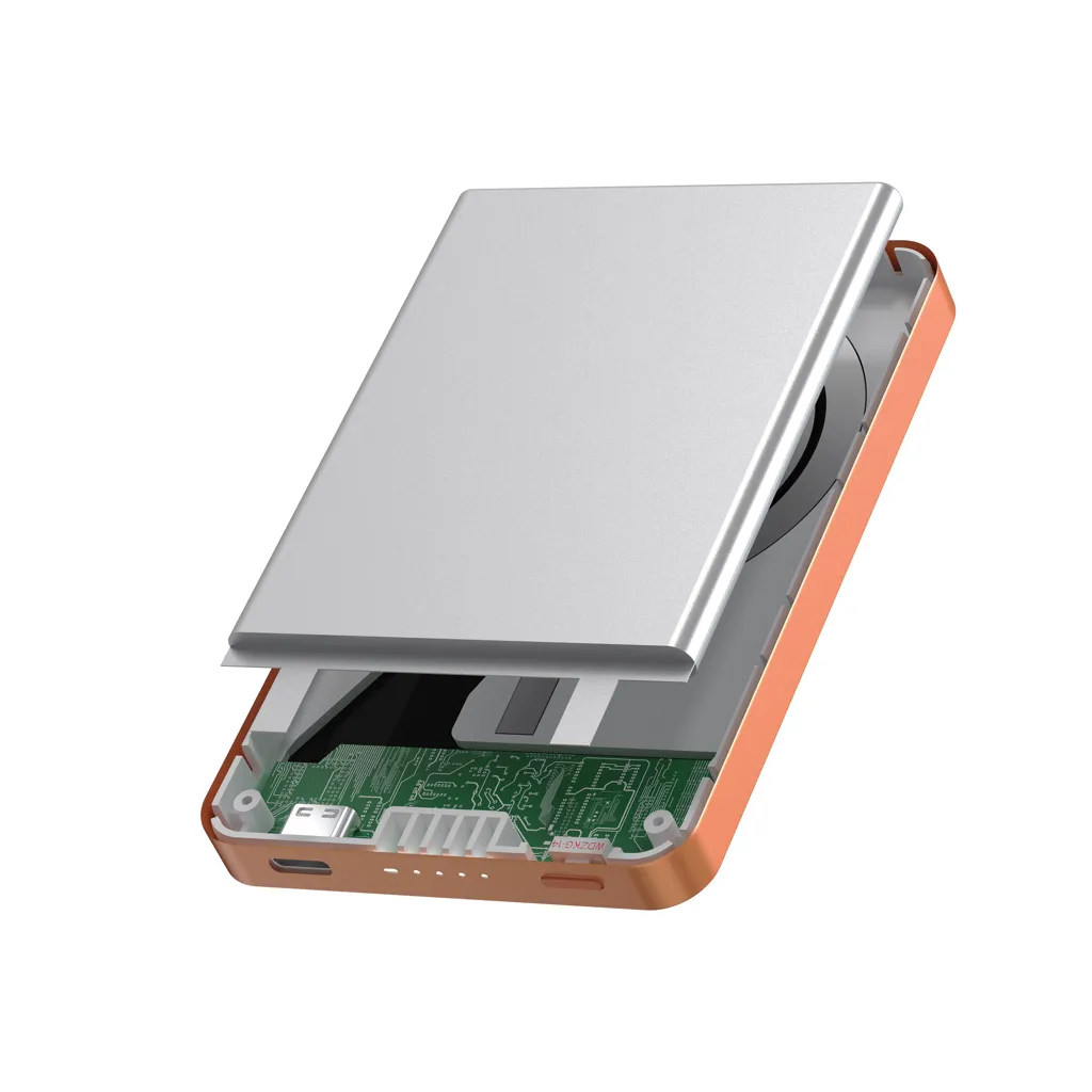 Urban Vitamin Marin 5.000mAh magnet. 15W Wireless Powerbank, orange – Bild 9