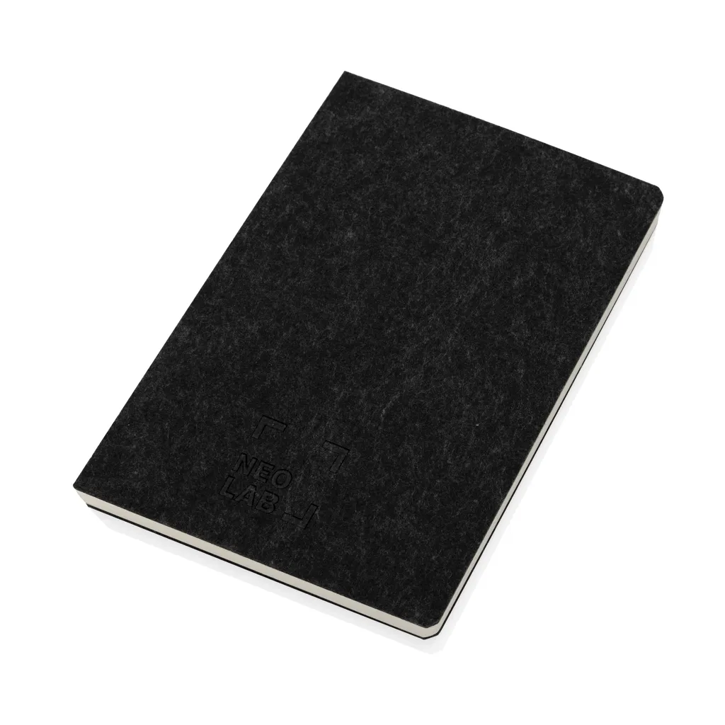 Phrase GRS-zertifiziertes A5-Notizbuch aus recyceltem Filz, schwarz – Bild 6