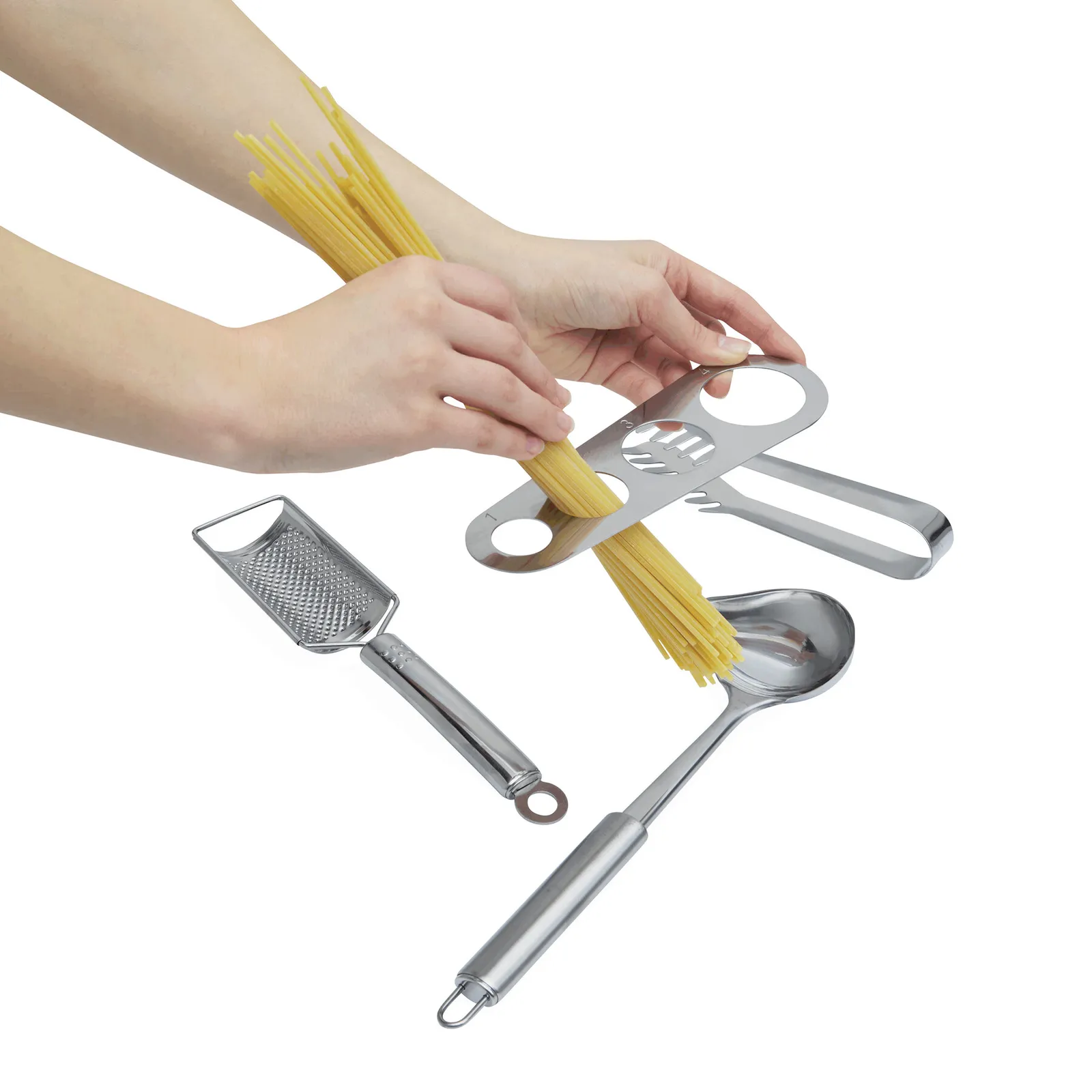 AL DENTE - Spaghetti-Set silber, silber – Bild 2