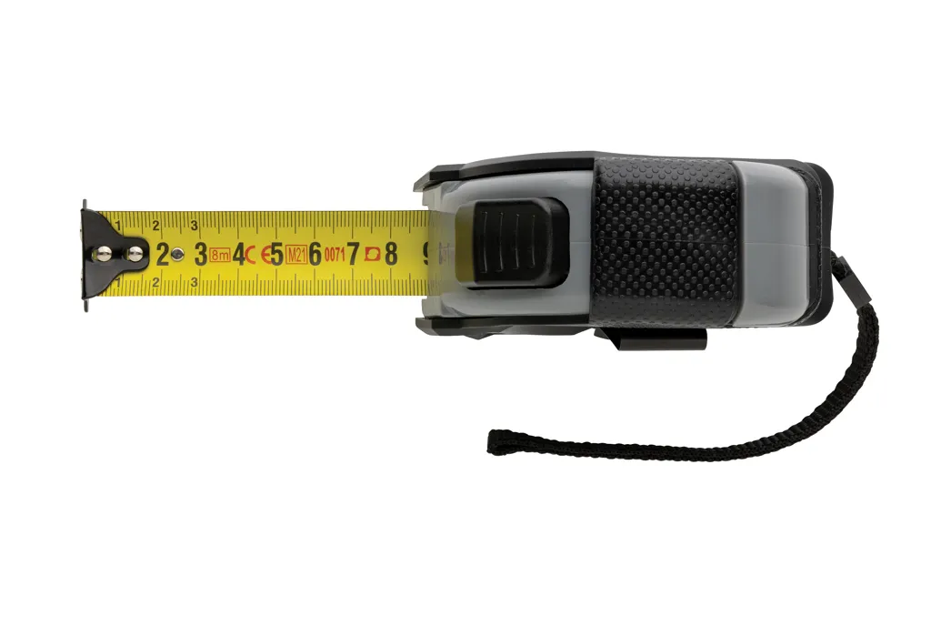 Auto-Stop-Maßband aus recyceltem Kunststoff, 8m/25mm, schwarz – Bild 3