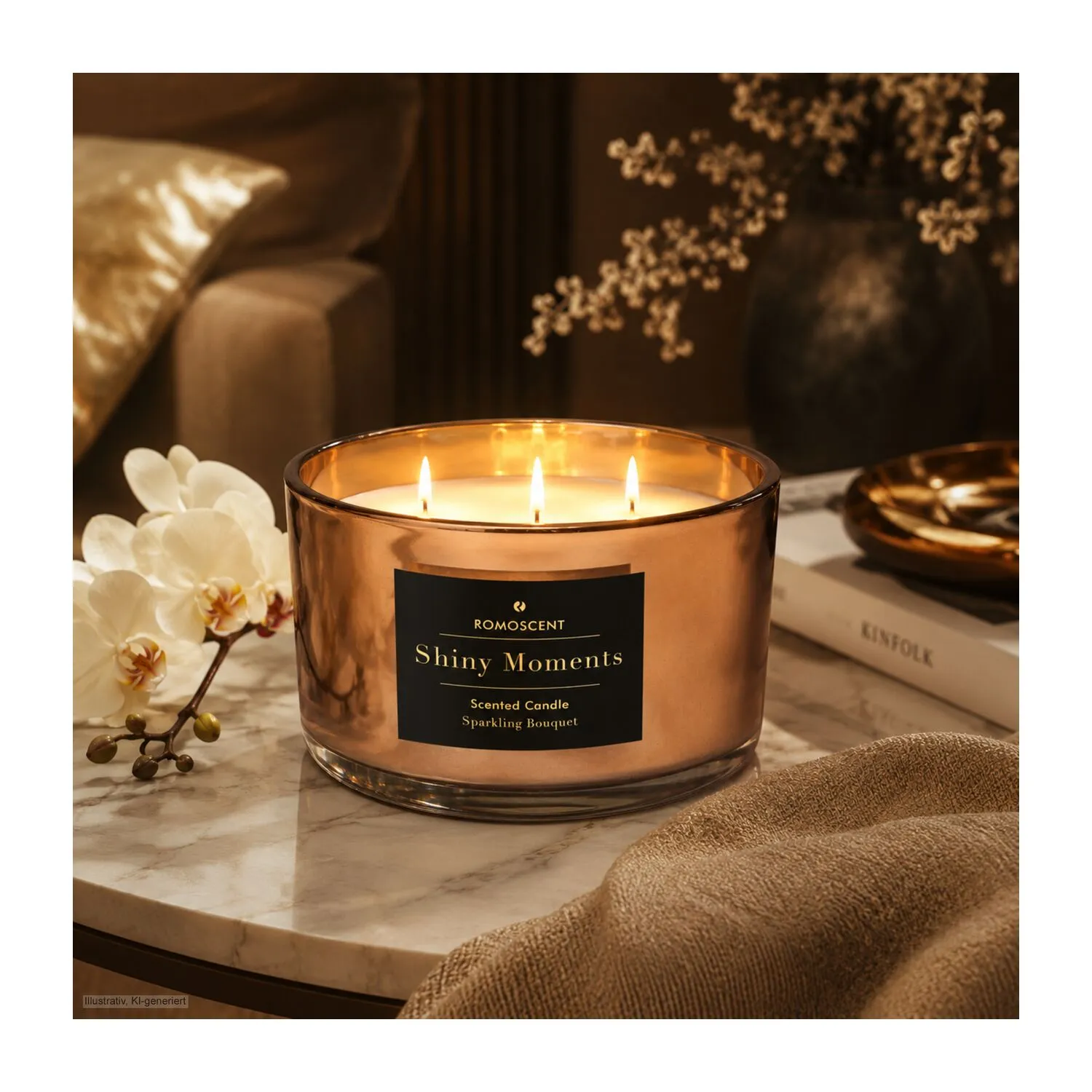 ROMOSCENT® Aromakerze Shiny Moments, kupfer – Bild 8