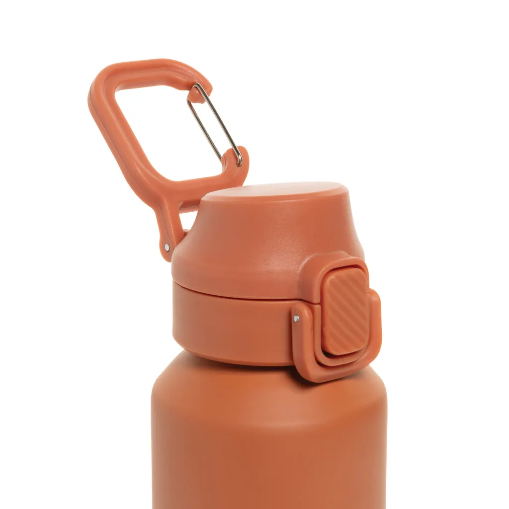 Via RCS Re-Steel Sportflasche mit Verschluss, 600ml, orange – Bild 3