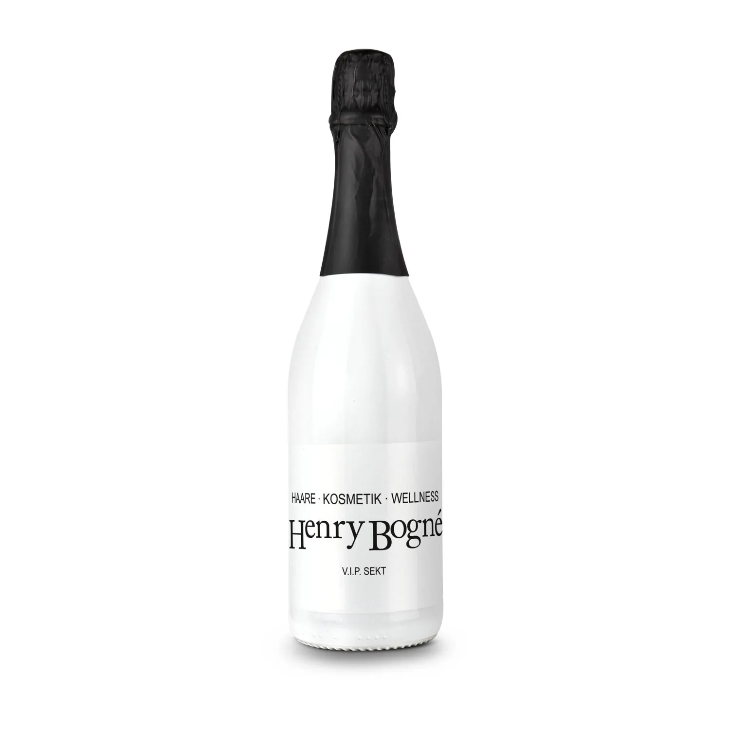 Sekt Cuvée - Flasche weiß-lackiert, 0,75 l, schwarz – Bild 4