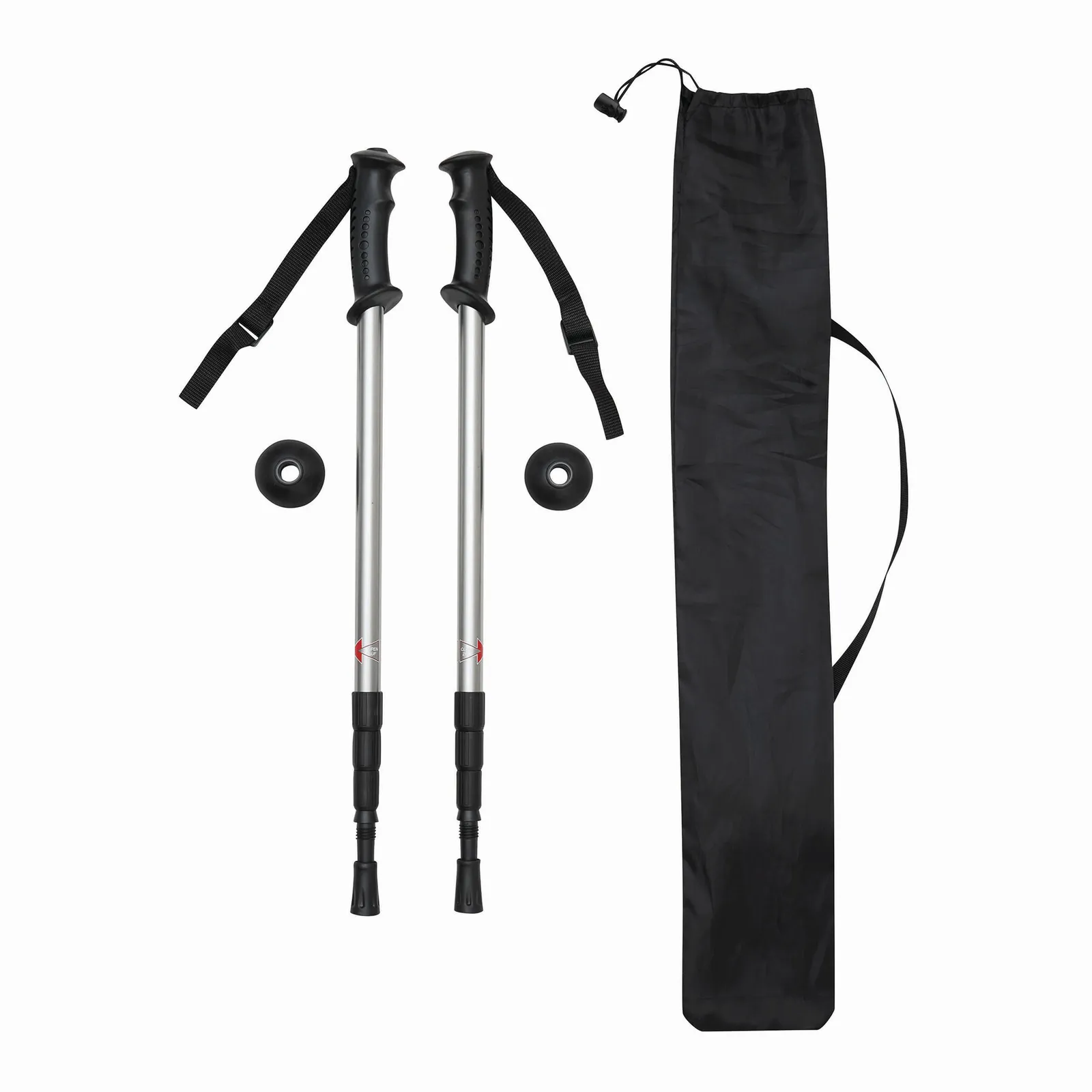 FIT AND FUN - Ausziehbare Trekking-Stöcke schwarz, silber, schwarz, silber – Bild 2