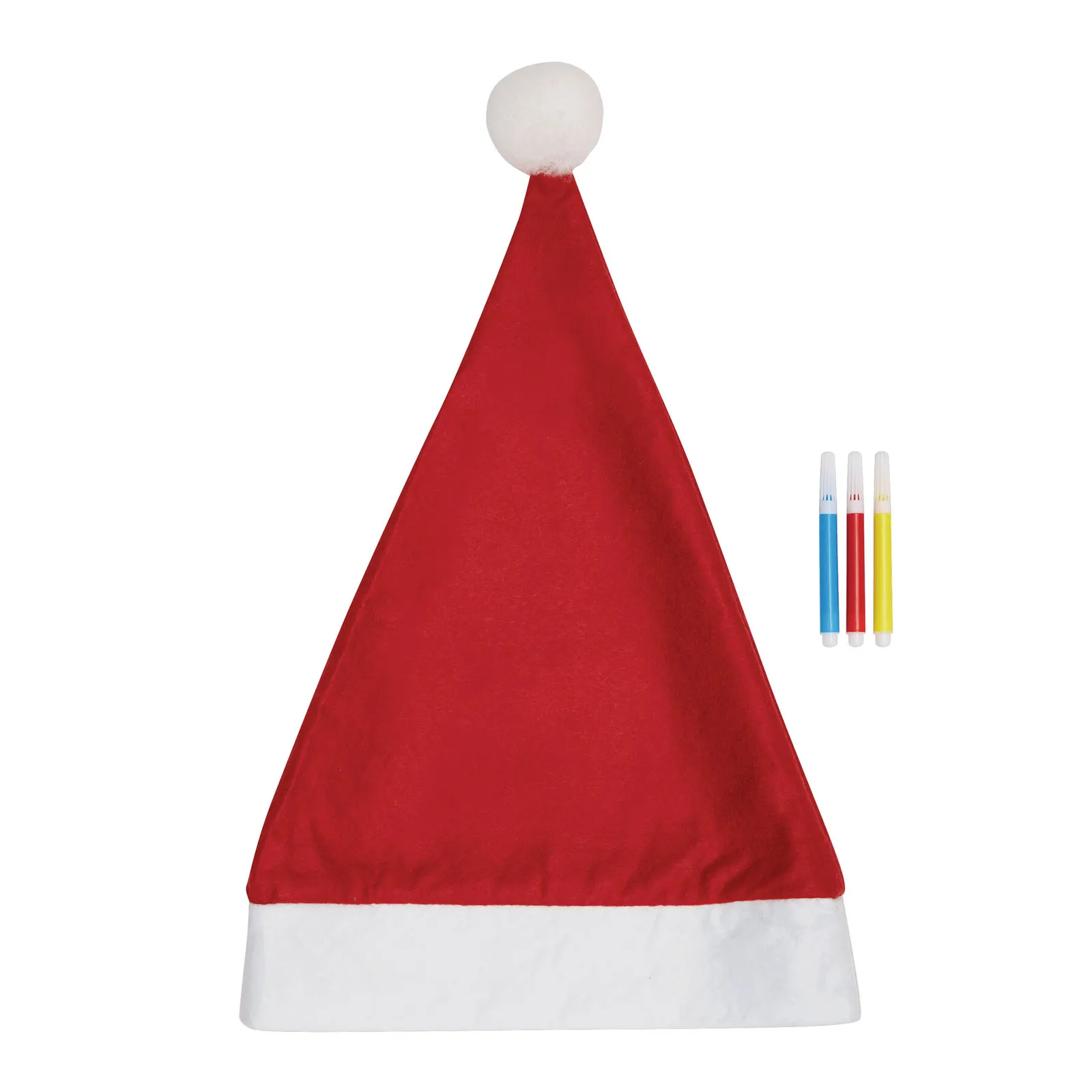COLOURFUL HAT - Bemalbare Filz-Weihnachtsmann-Mütze rot, weiß, rot, weiß – Bild 3