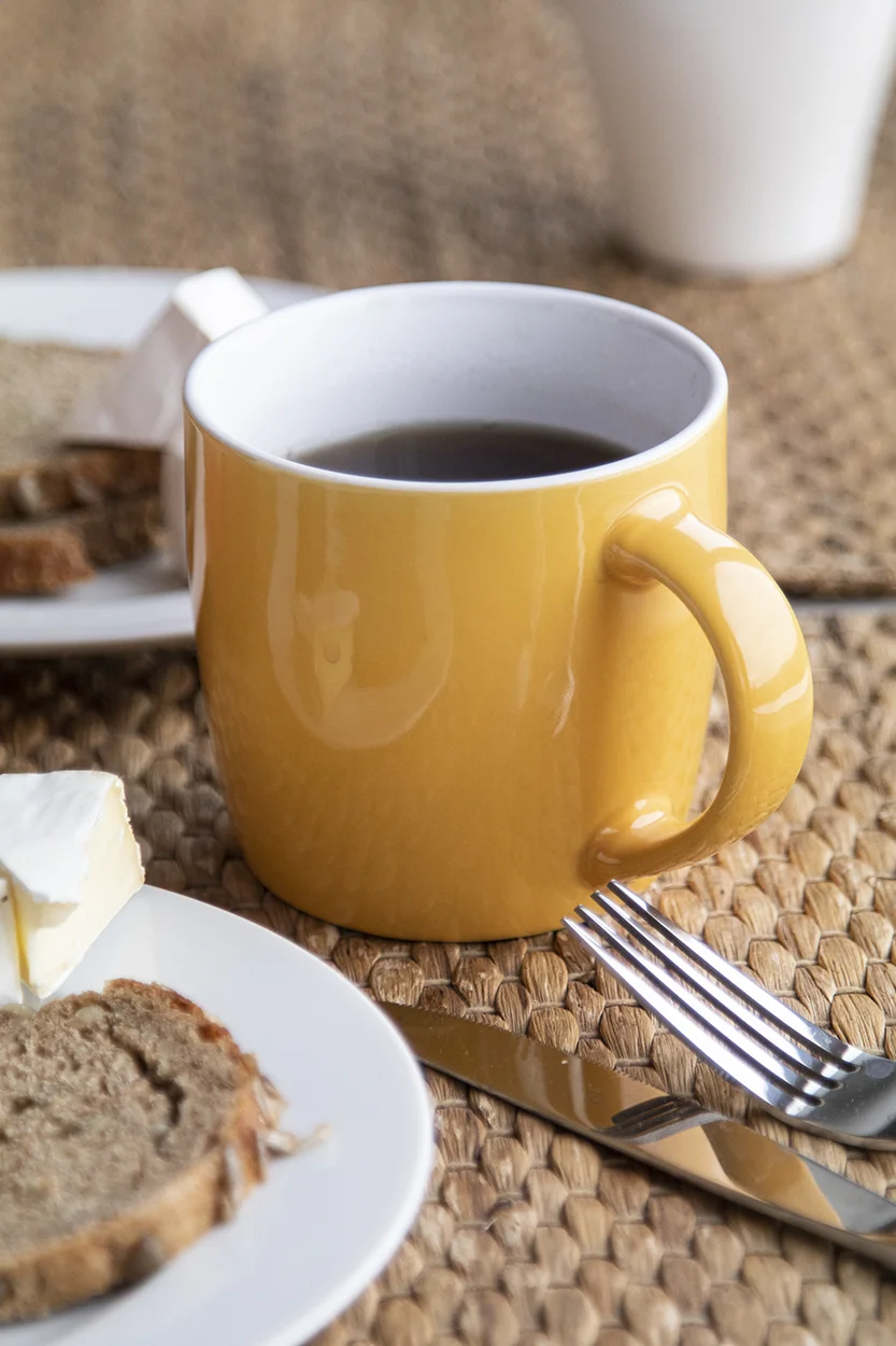 Tasse Hemera, gelb, weiß – Bild 3