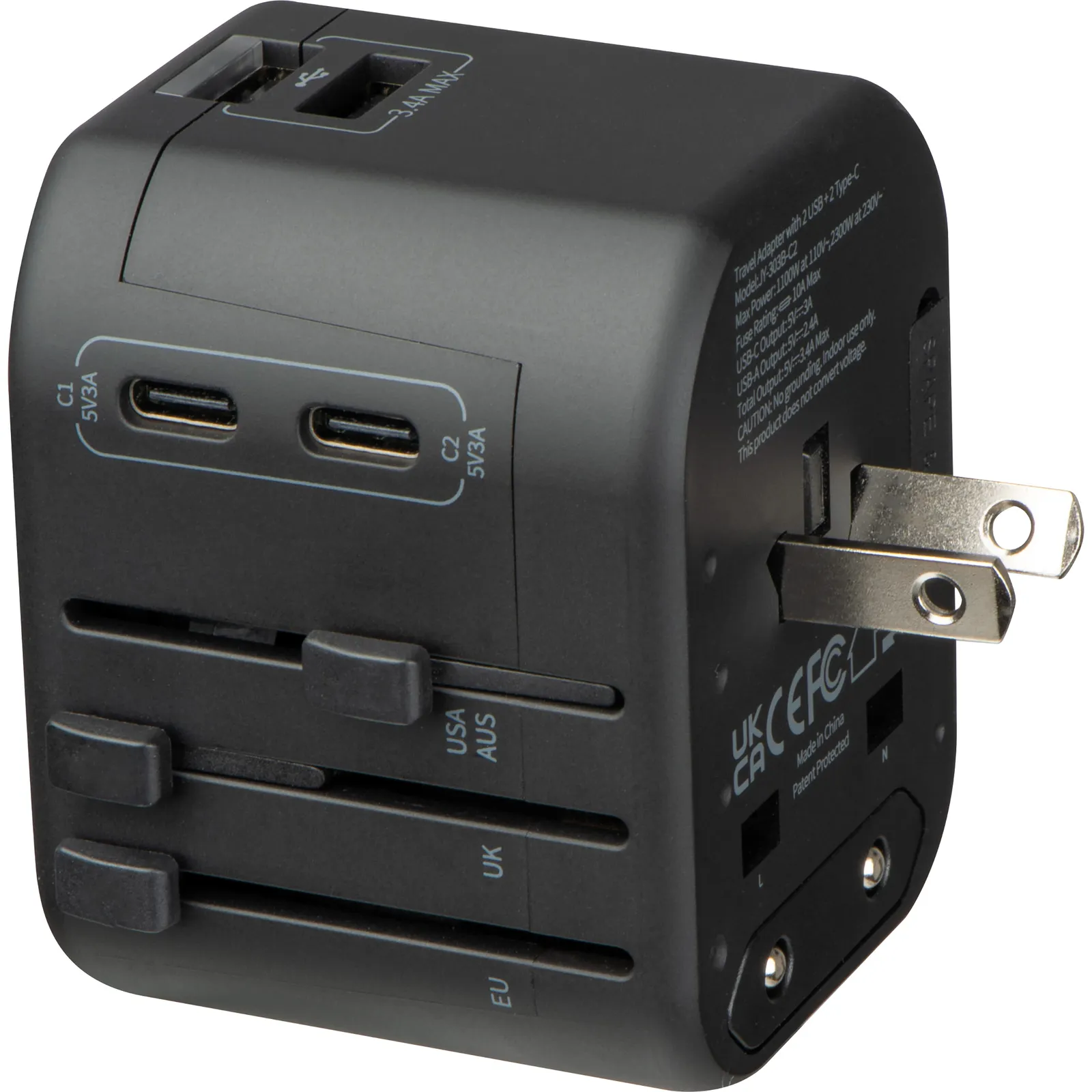 Reiseadapter Maracena, schwarz – Bild 4