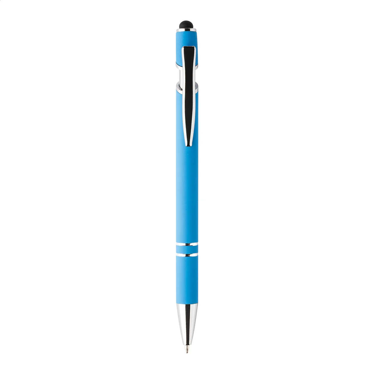 Touchpen-Kugelschreiber Tonnel Soft, hellblau – Bild 3