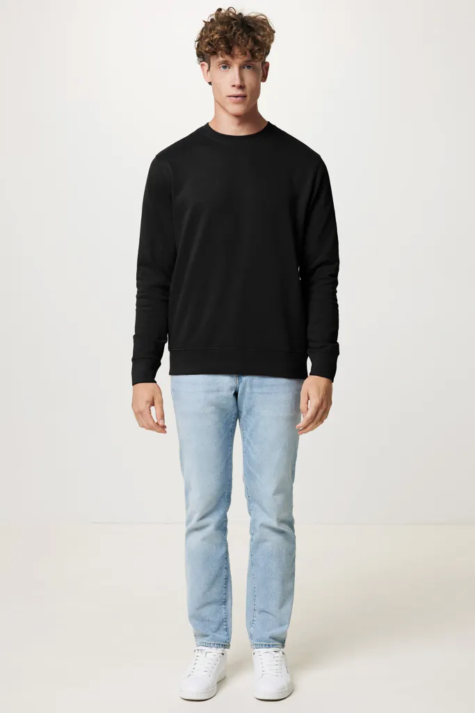 IQONIQ Etosha Lightweight Sweater aus recycelter Baumwolle, schwarz – Bild 4