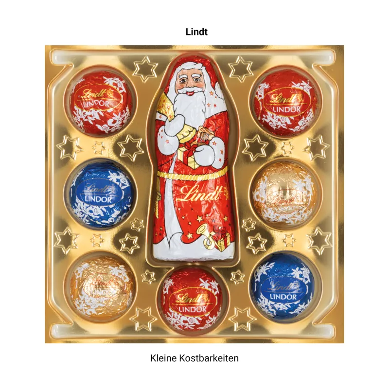 Lindt Präsent Werbeschuber aus weißem Karton Lindt Mini Pralinés – Bild 4