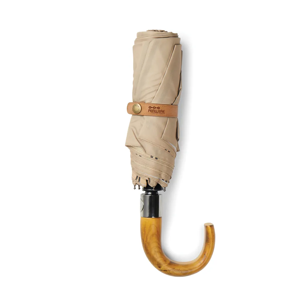 VINGA Bosler AWARE™ 21" faltbarer Schirm aus recyceltem PET, beige – Bild 6