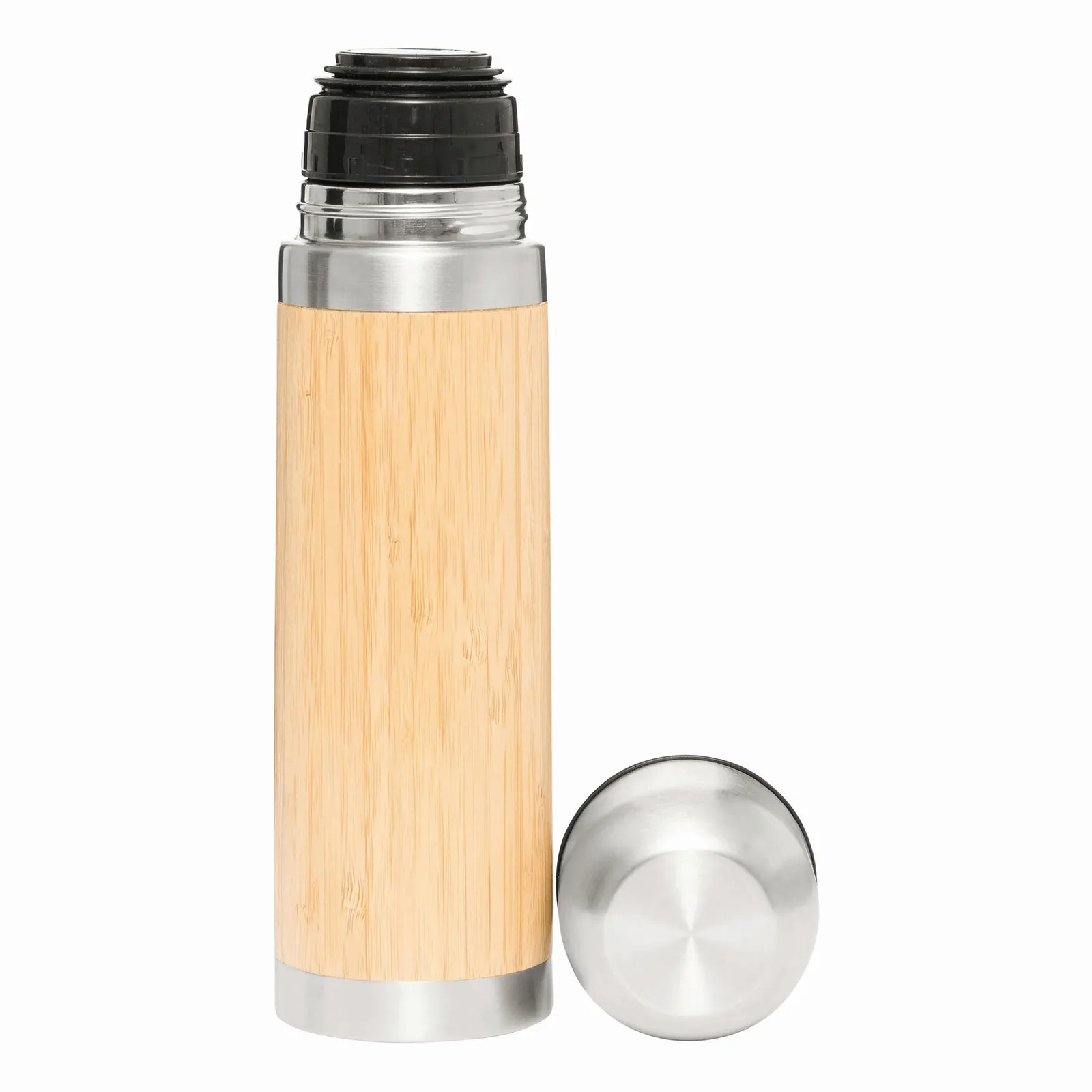 BAMBOO SPACE - Vakuum-Isolierkanne braun, silber, braun, silber – Bild 3