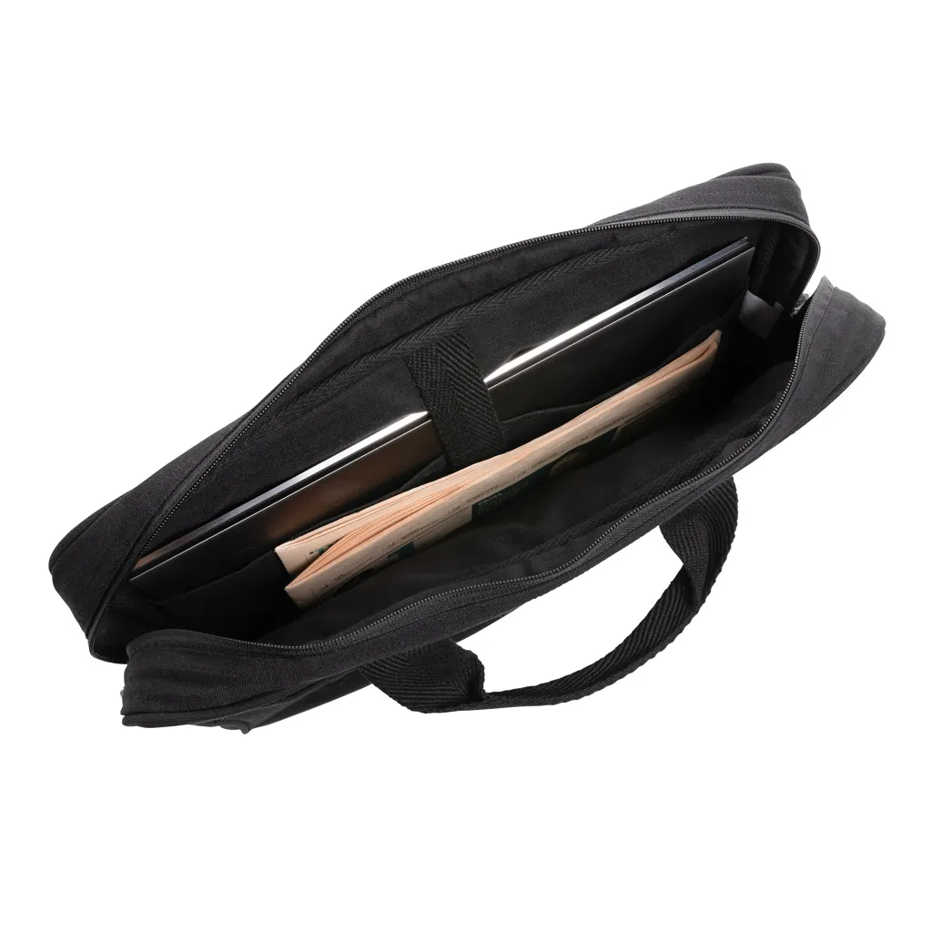 Laluka AWARE™ 15.4" Laptop-Tasche aus recycelter Baumwolle, schwarz – Bild 4