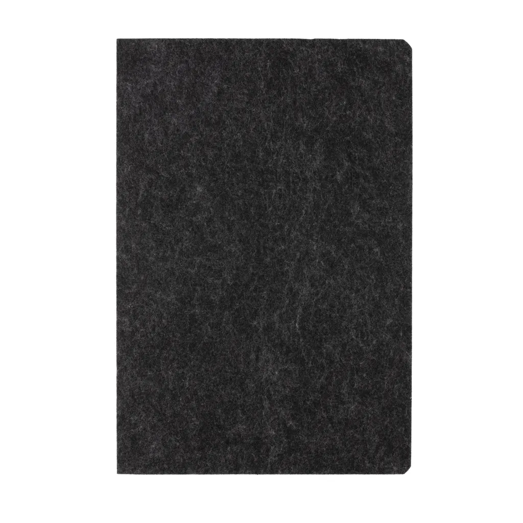 Phrase GRS-zertifiziertes A5-Notizbuch aus recyceltem Filz, schwarz – Bild 3